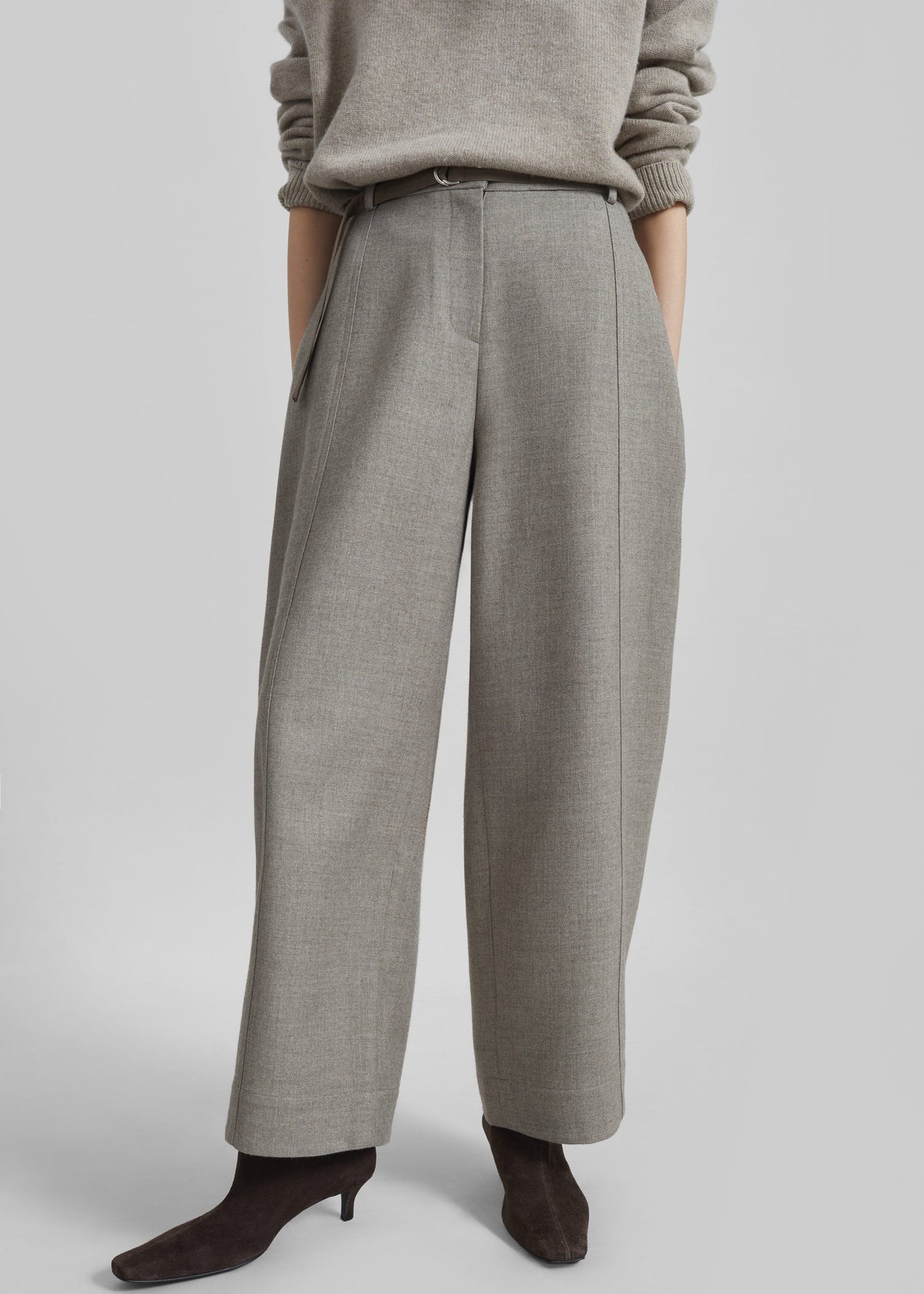 Sanve Tapered Leg Pants - Beige Melange - 2