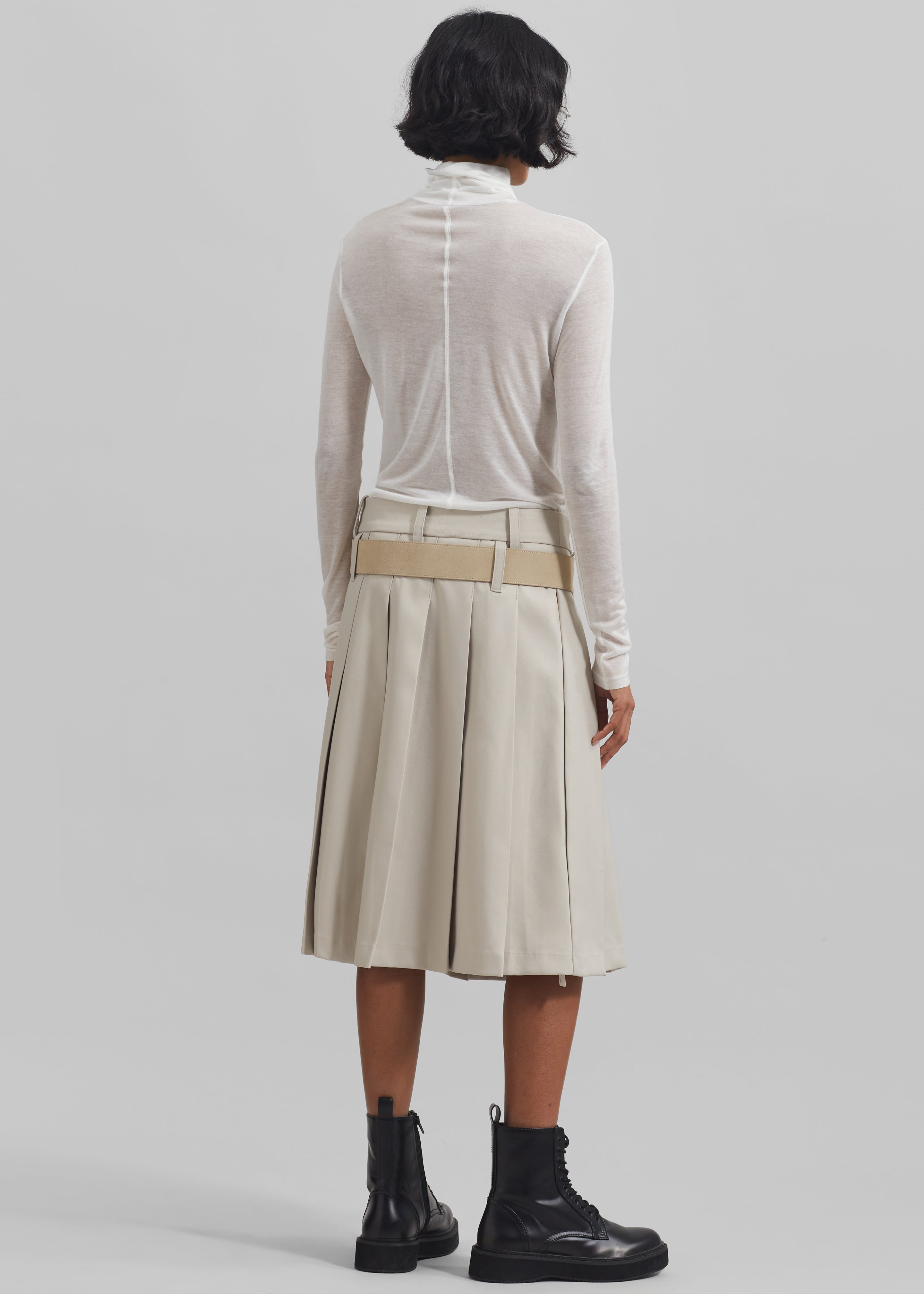 Sarina Pleated Skirt - Beige - 6