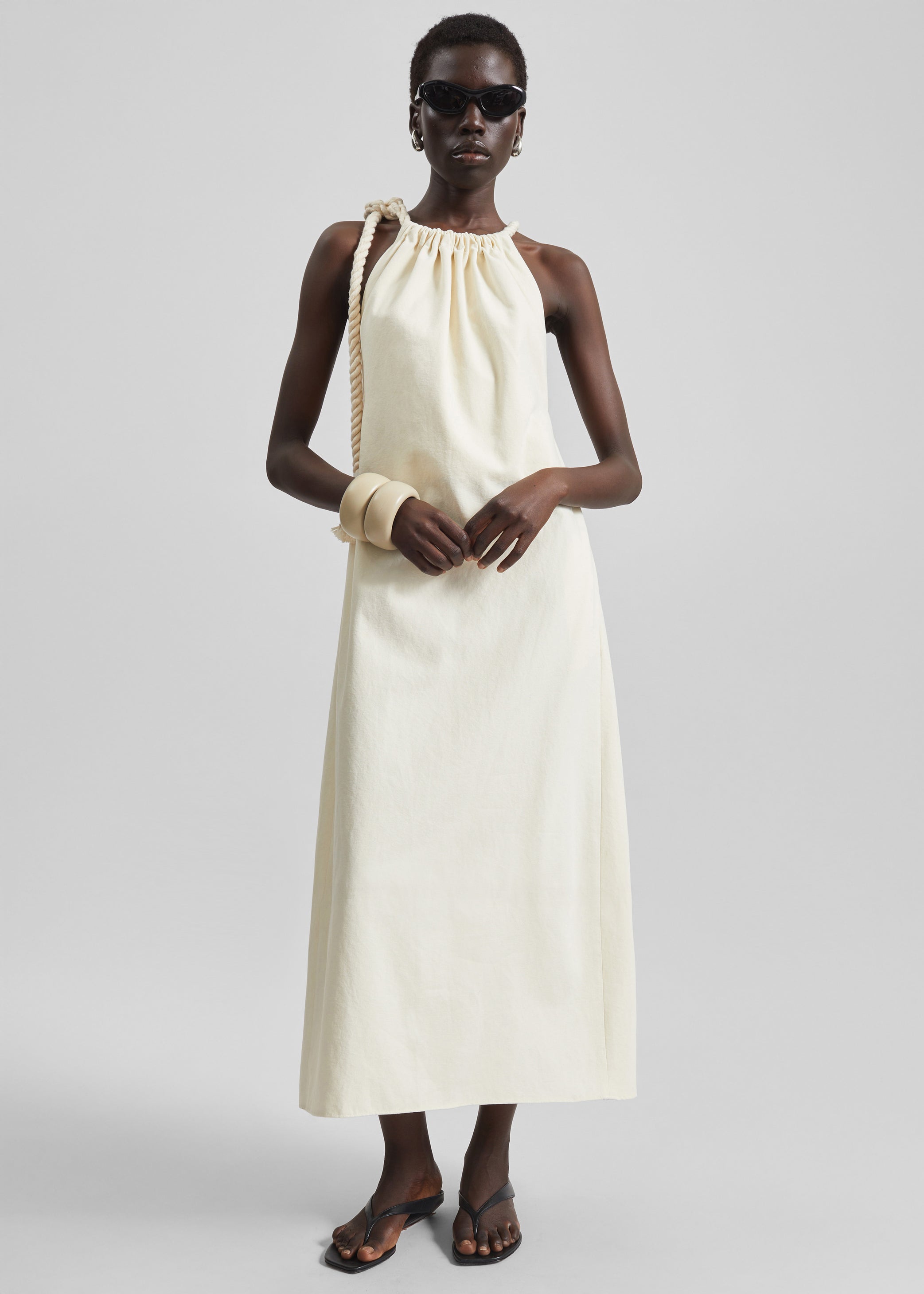 Shop the look image for Sarnico Rope-Tie Halter Dress - Cream