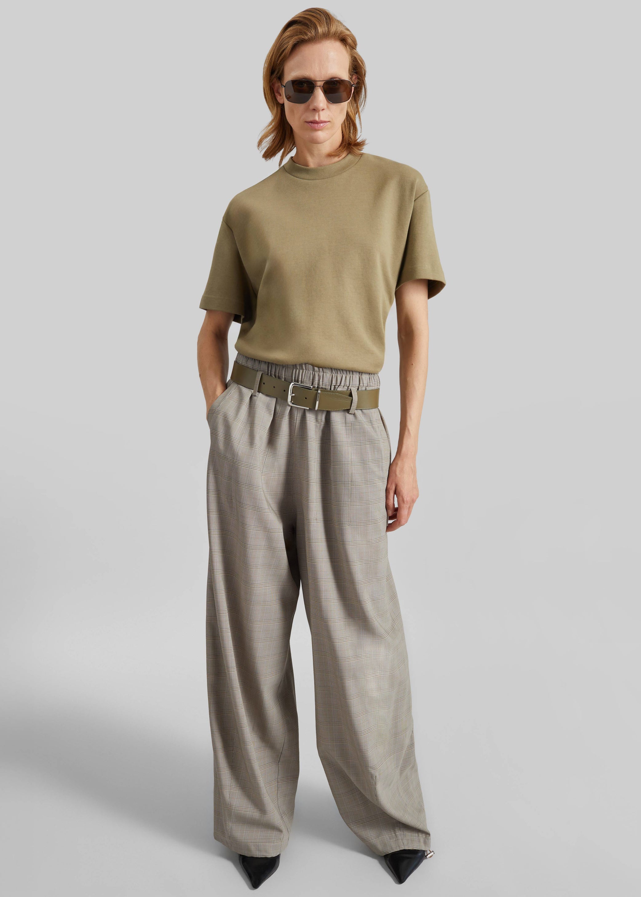 Shop the look image for Sarno Leather Belt - Army Green