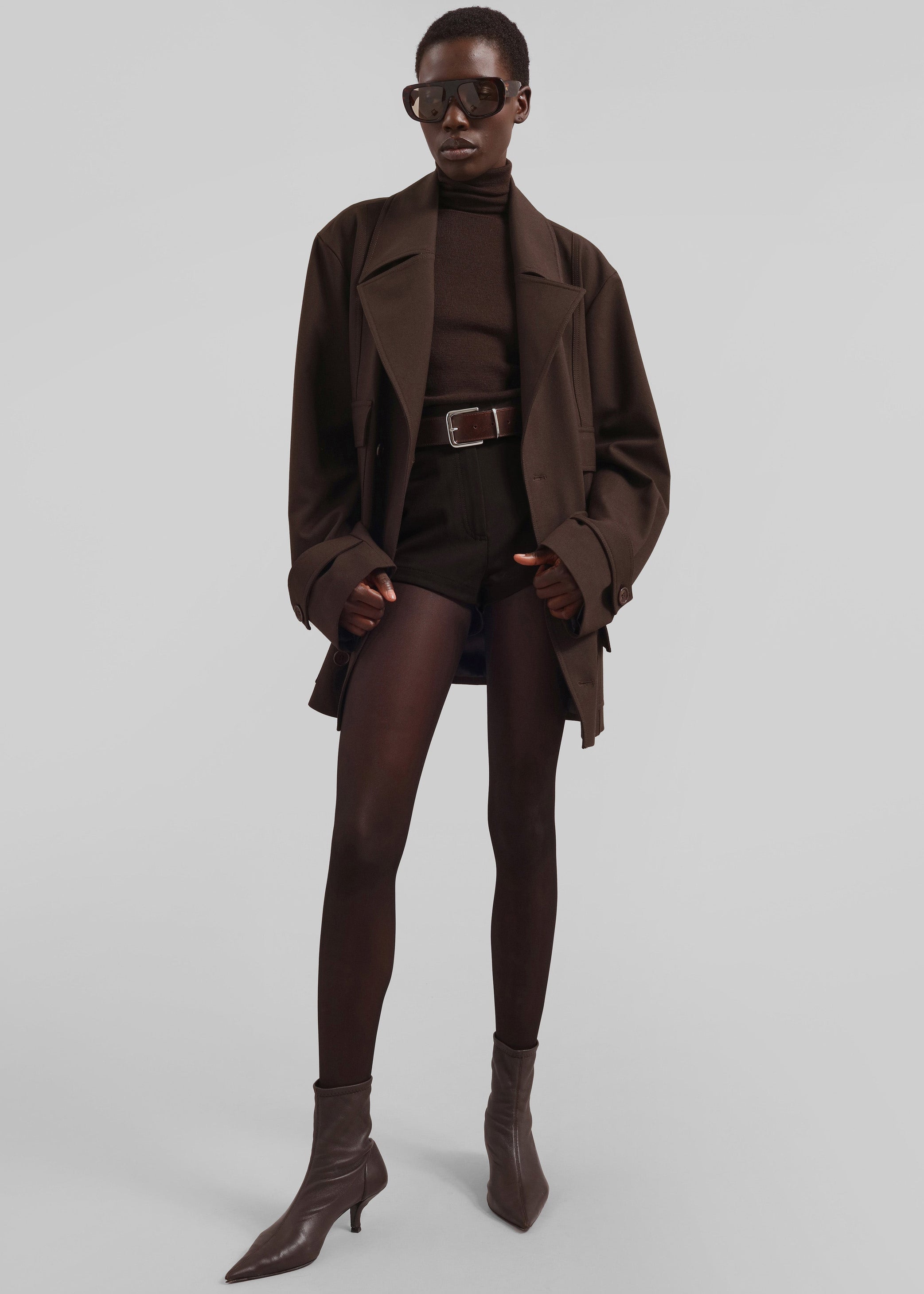 Shop the look image for Sarno Leather Belt - Brown/Silver