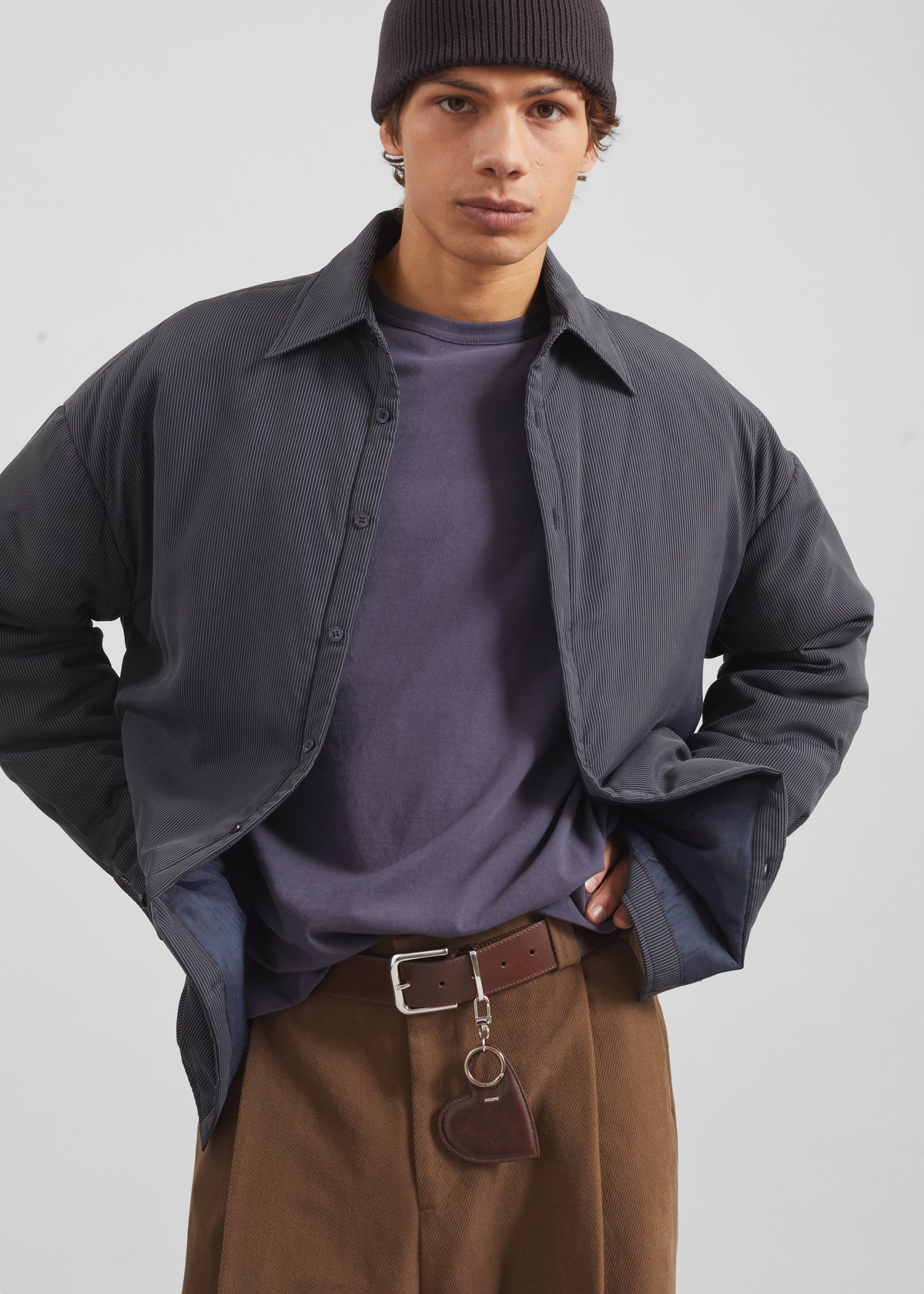 Sarno Leather Belt - Brown/Silver - 6