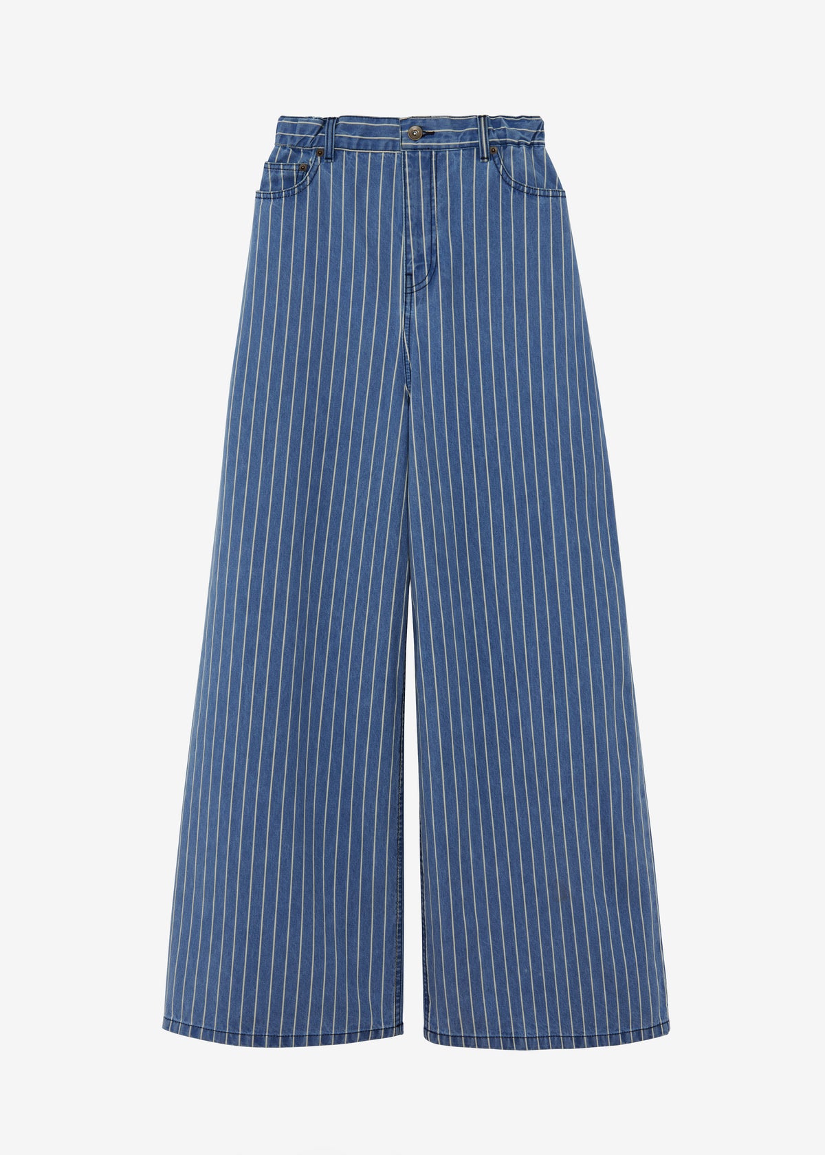 Sasha Wide Leg Jeans - Blue/White Stripe - 8