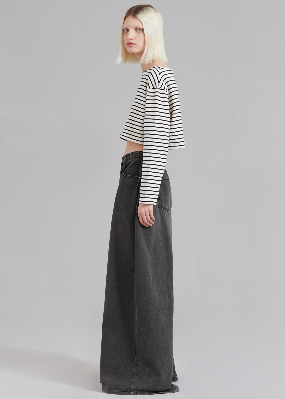 Sasha Wide Leg Jeans - Dark Grey - 4