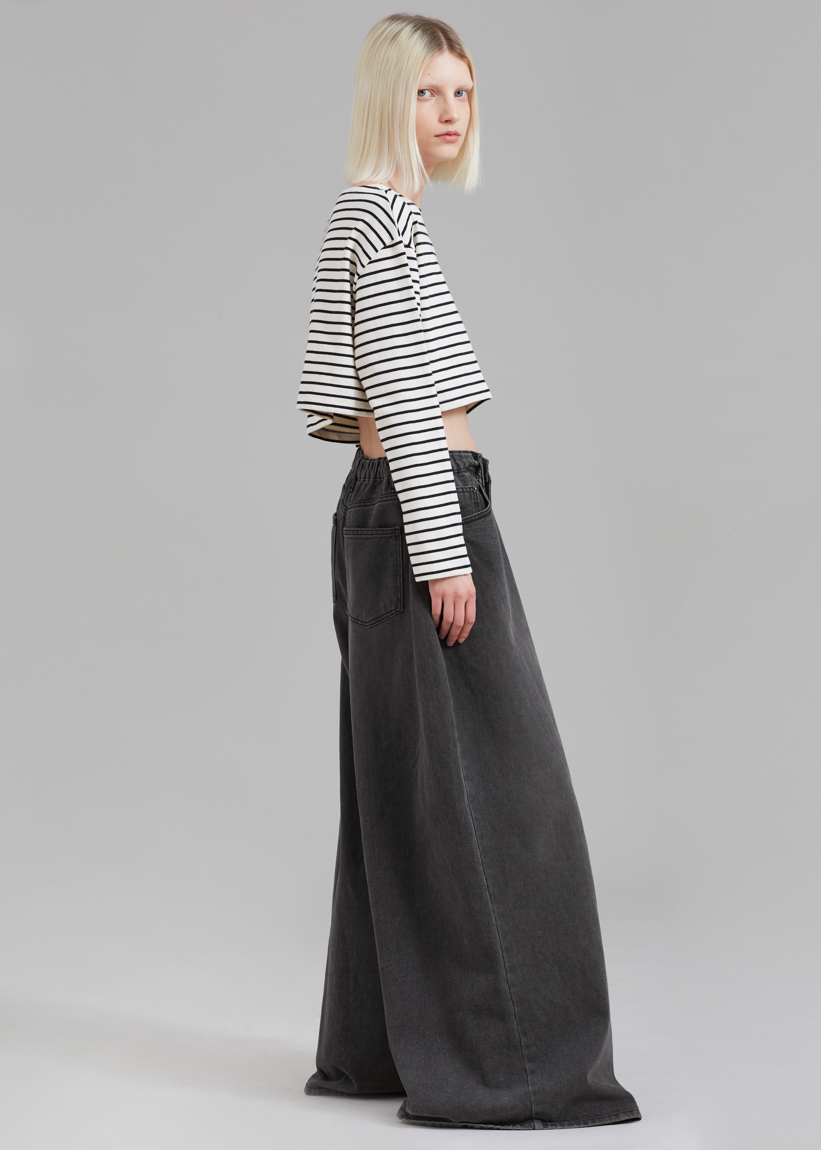 Sasha Wide Leg Jeans - Dark Grey - 12