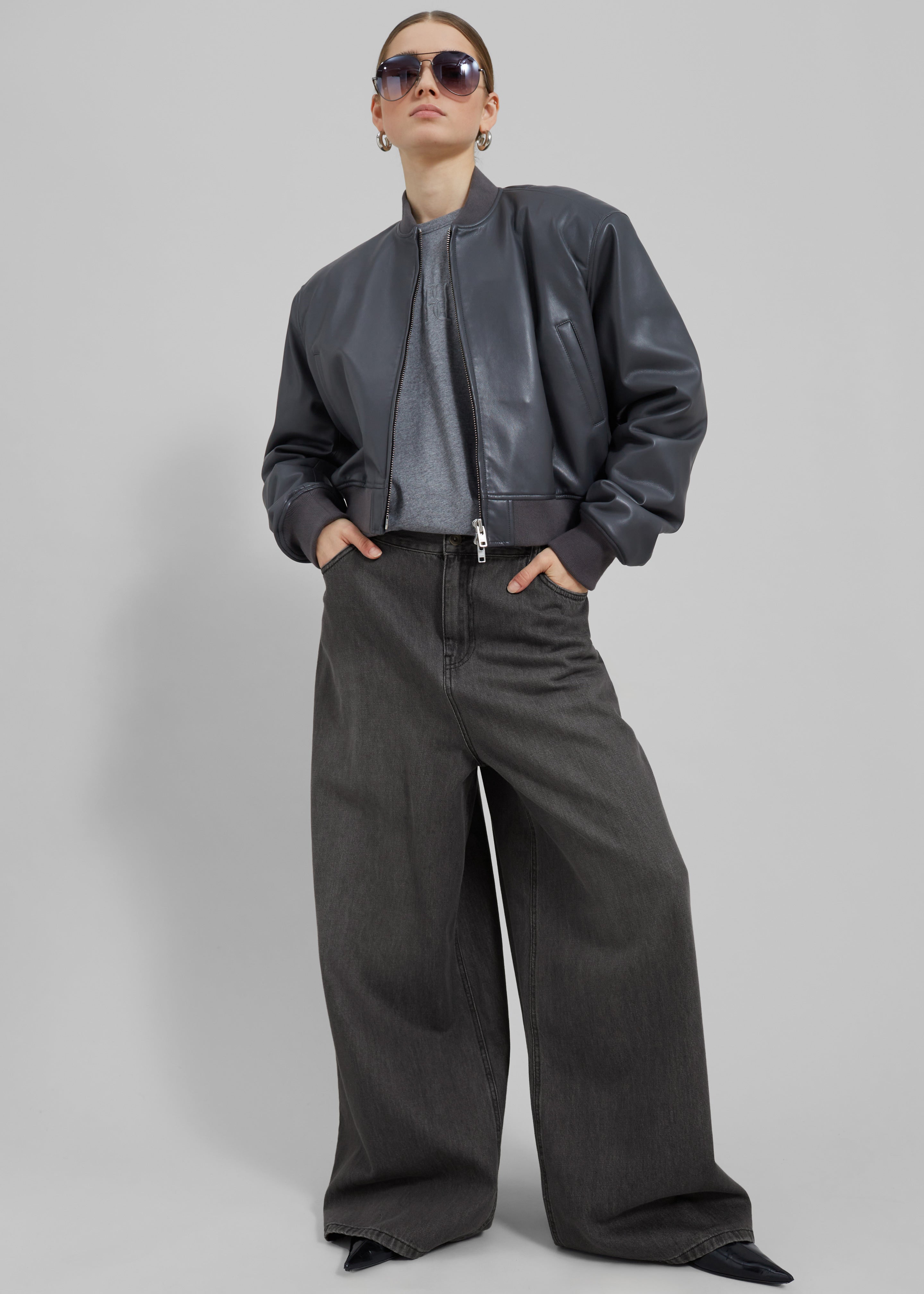 Sasha Wide Leg Jeans - Dark Grey - 8