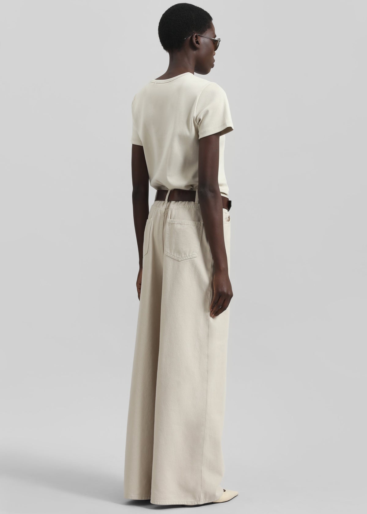Sasha Wide Leg Jeans - Sand - 9