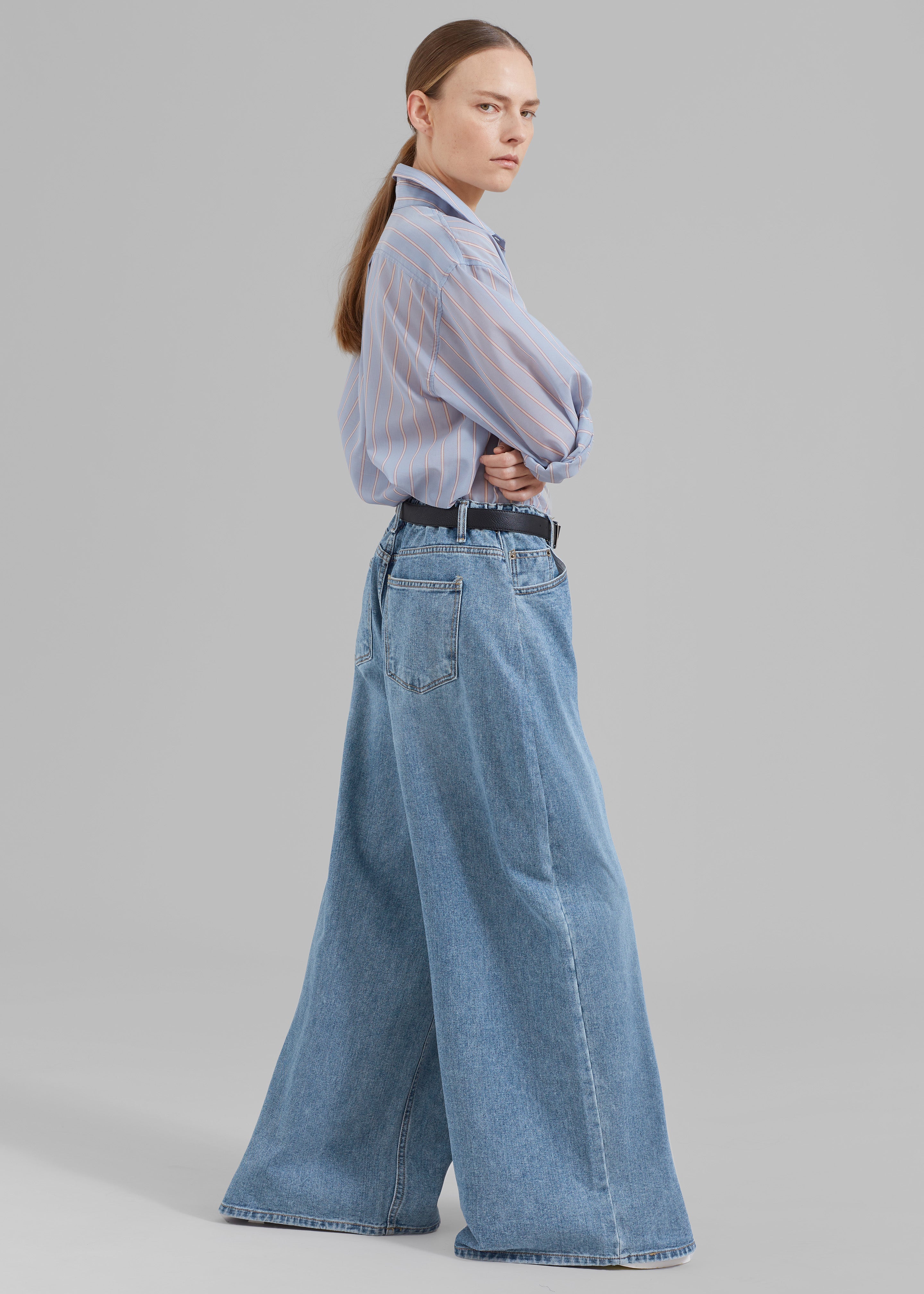 Sasha Wide Leg Jeans - Worn Wash - 7