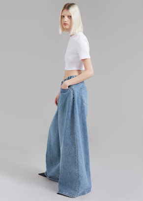 Sasha Wide Leg Jeans - Worn Wash