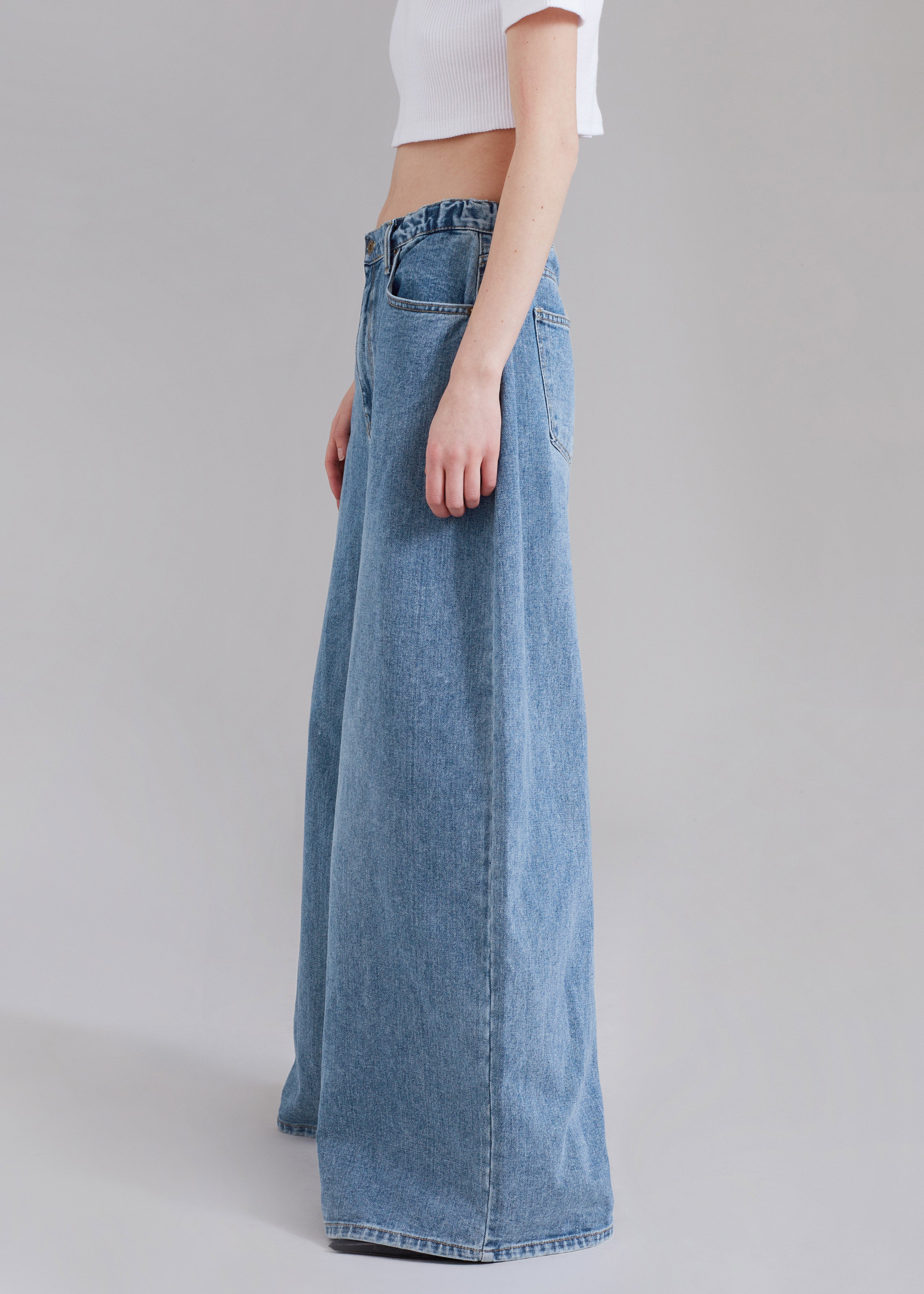 Sasha Wide Leg Jeans - Worn Wash - 3