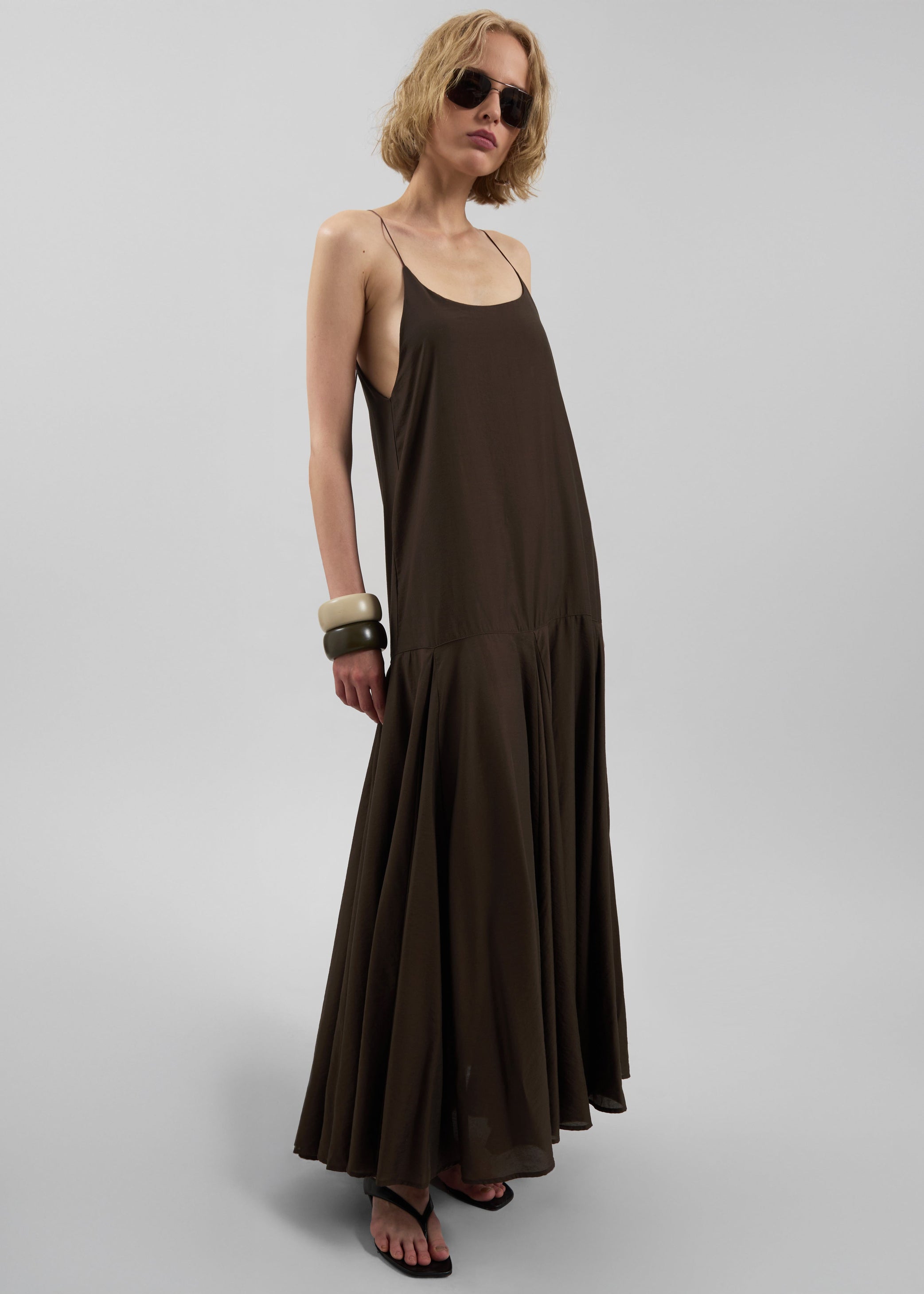 Shop the look image for Savenay Drop-Waist Maxi Dress - Brown