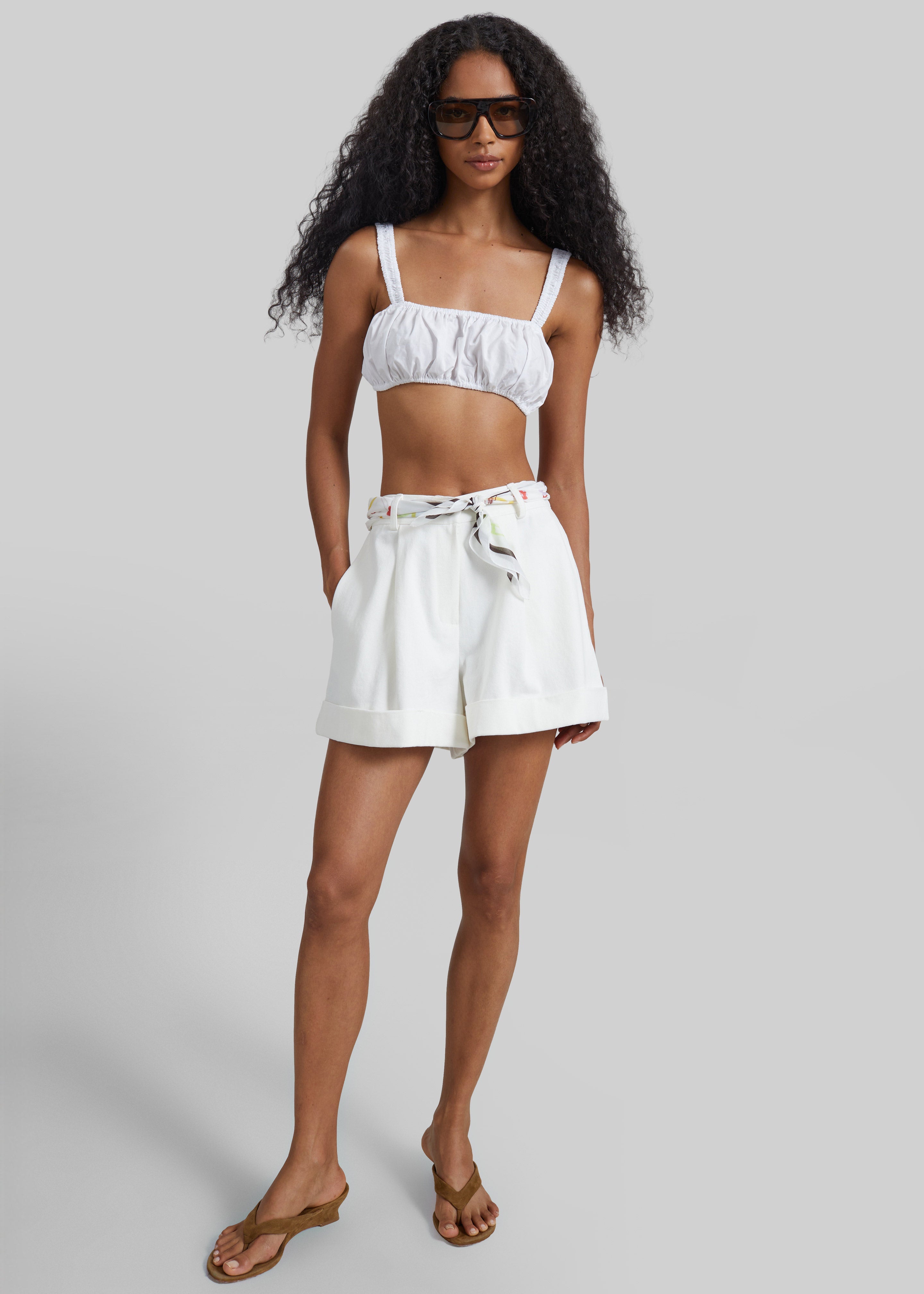 Savoca Cuffed Shorts - Ivory - 6