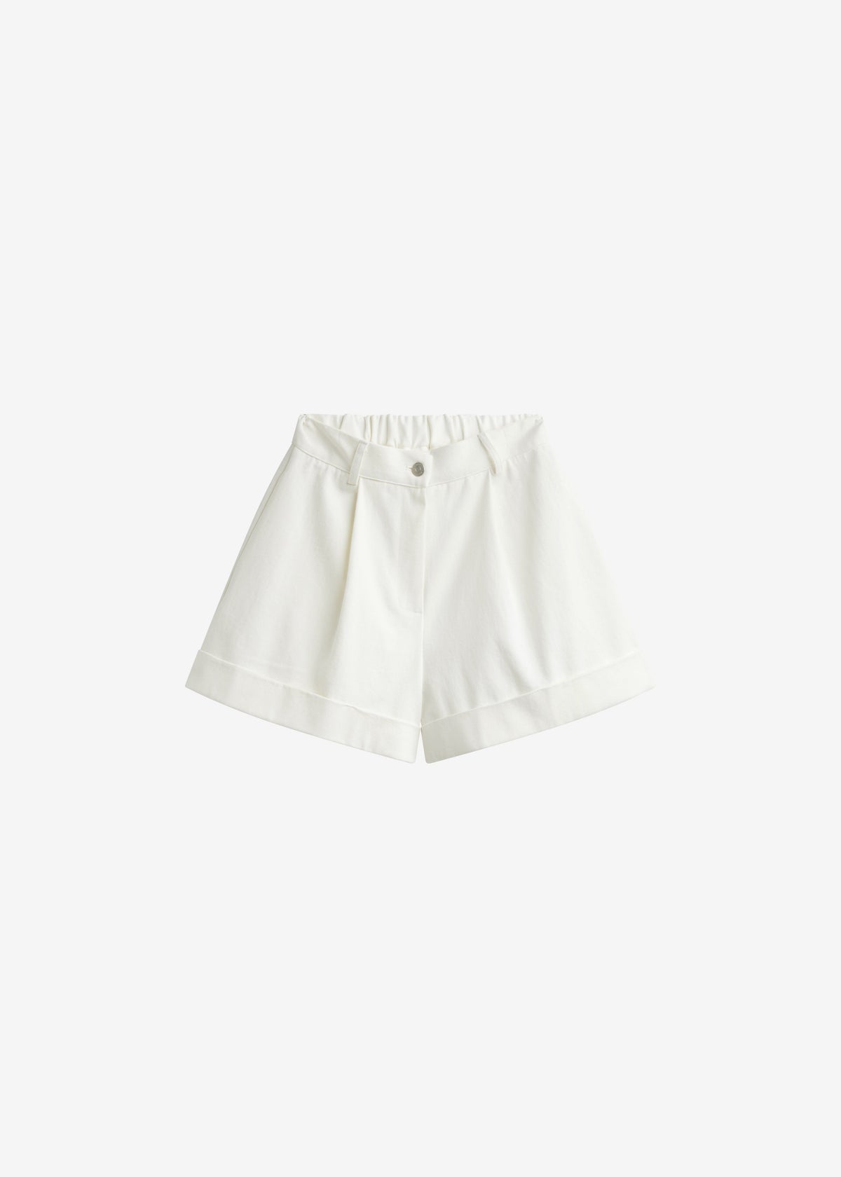 Savoca Cuffed Shorts - Ivory - 8