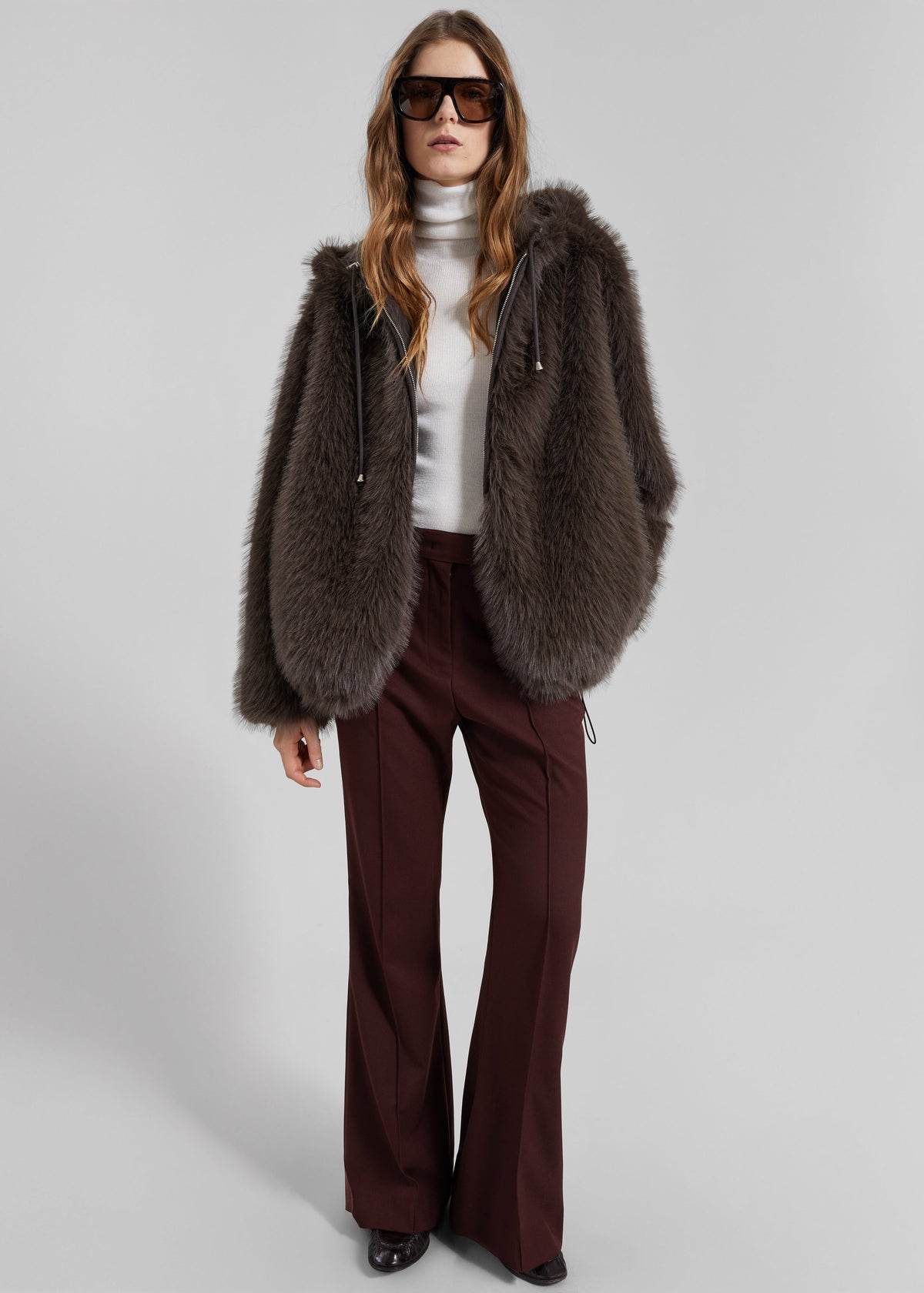 Savoie Faux Fur Hooded Jacket - Brown - 2