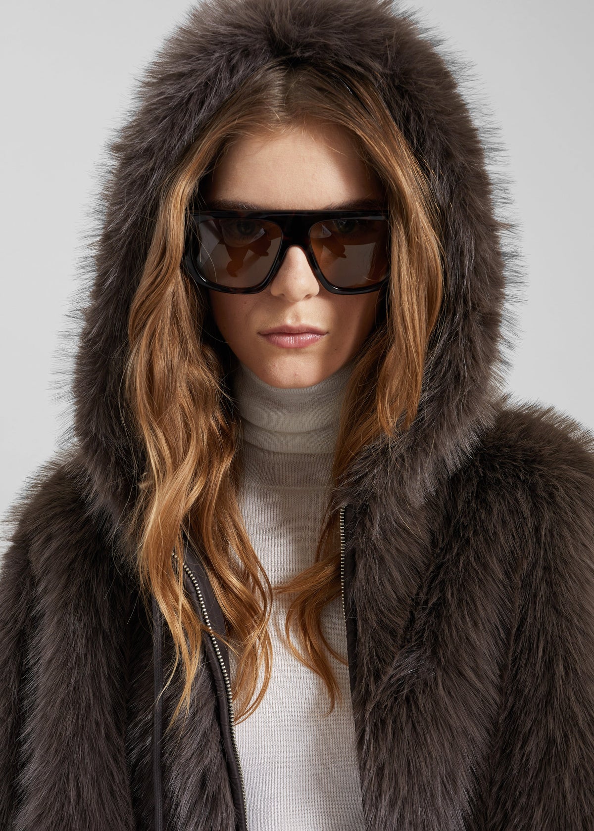 Savoie Faux Fur Hooded Jacket - Brown - 4