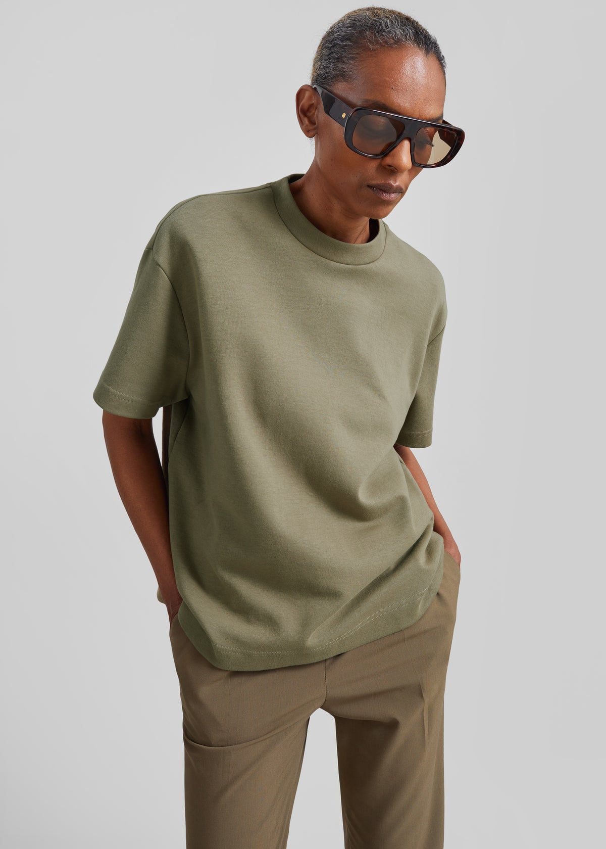 Scoob Boxy T-Shirt - Pale Olive