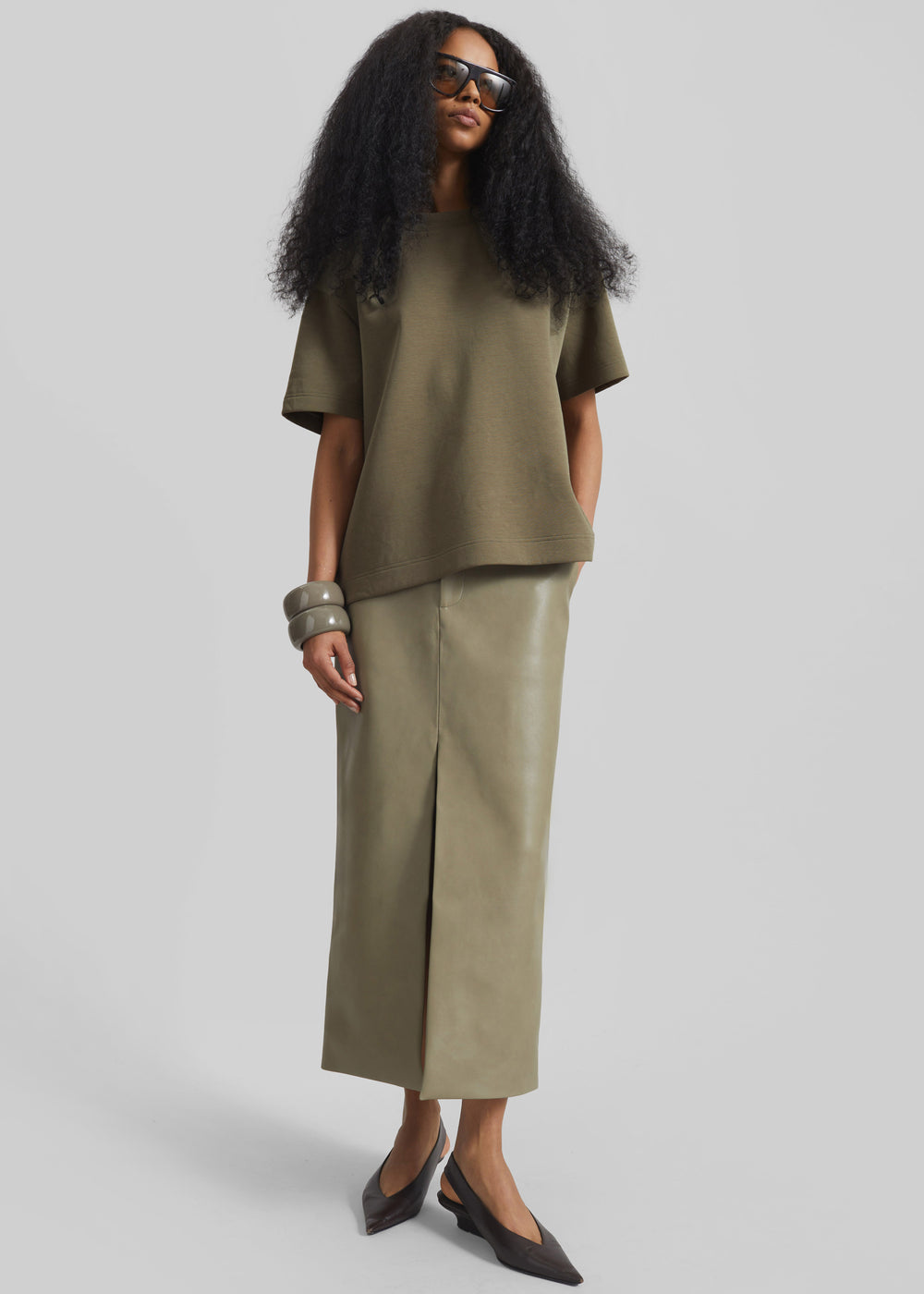 Scoob Boxy T-Shirt - Pale Olive - 1