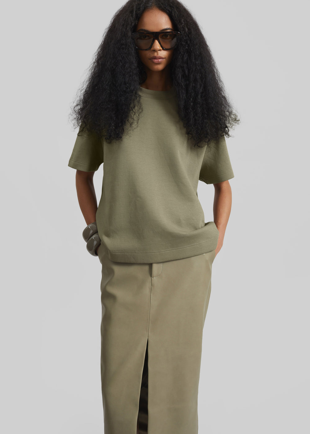 Scoob Boxy T-Shirt - Pale Olive