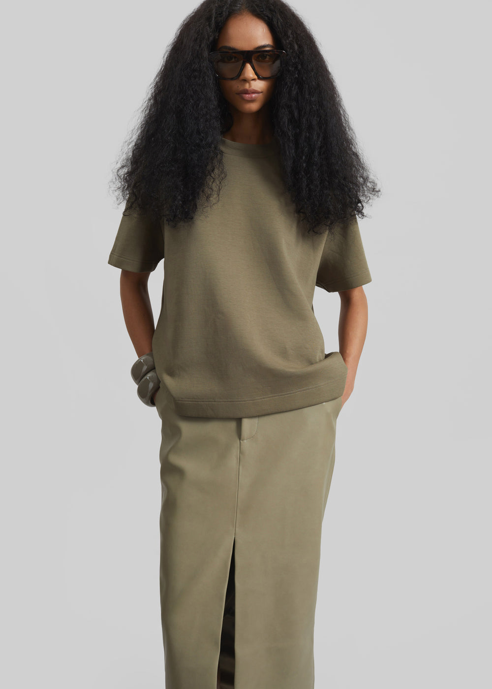 Scoob Boxy T-Shirt - Pale Olive