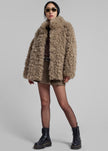 Scotia Faux Shearling Jacket - Beige