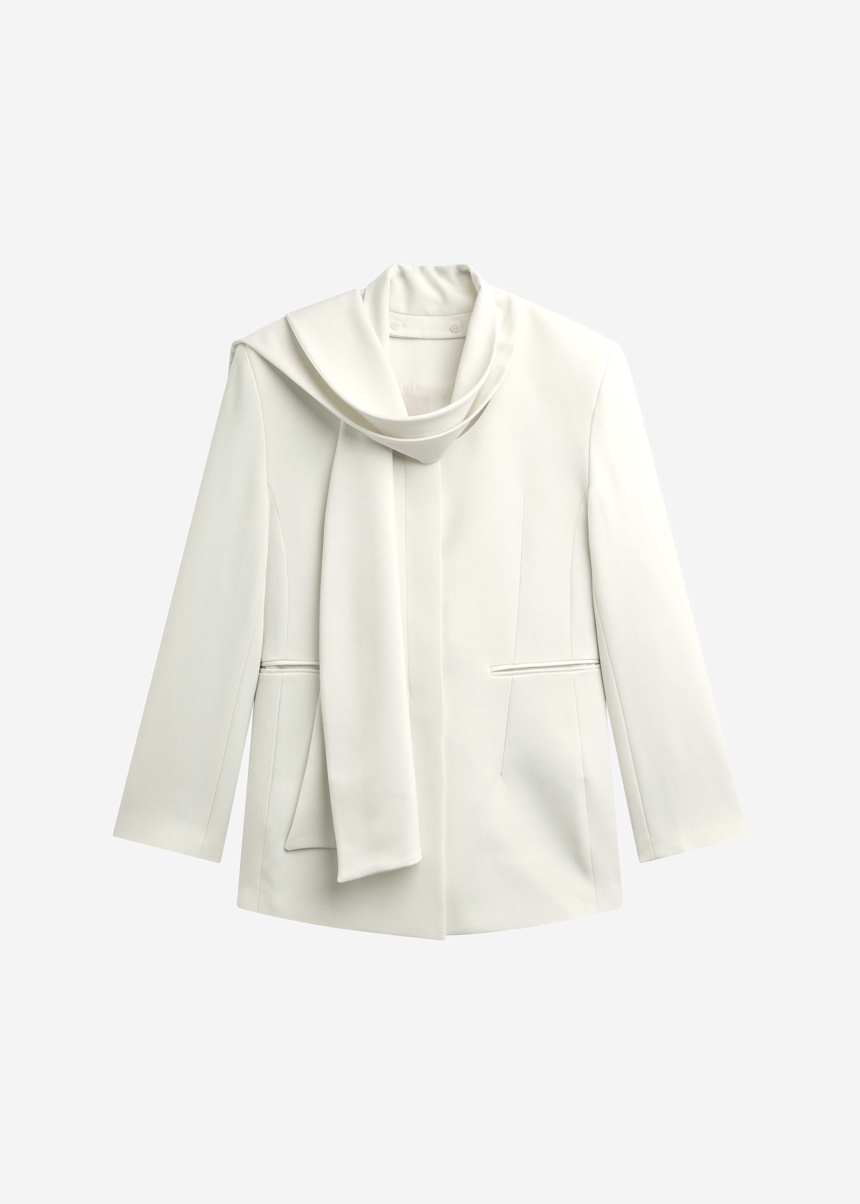 Seika Scarf Blazer - Ivory - 10