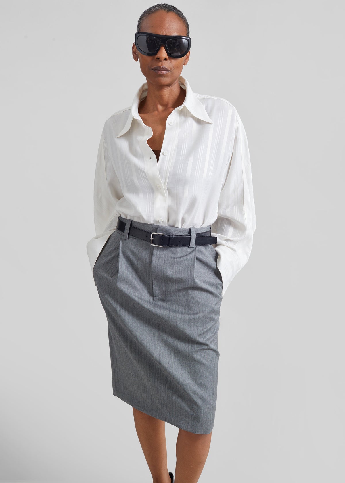 Camicia Selin con spacco sul retro - Bianco