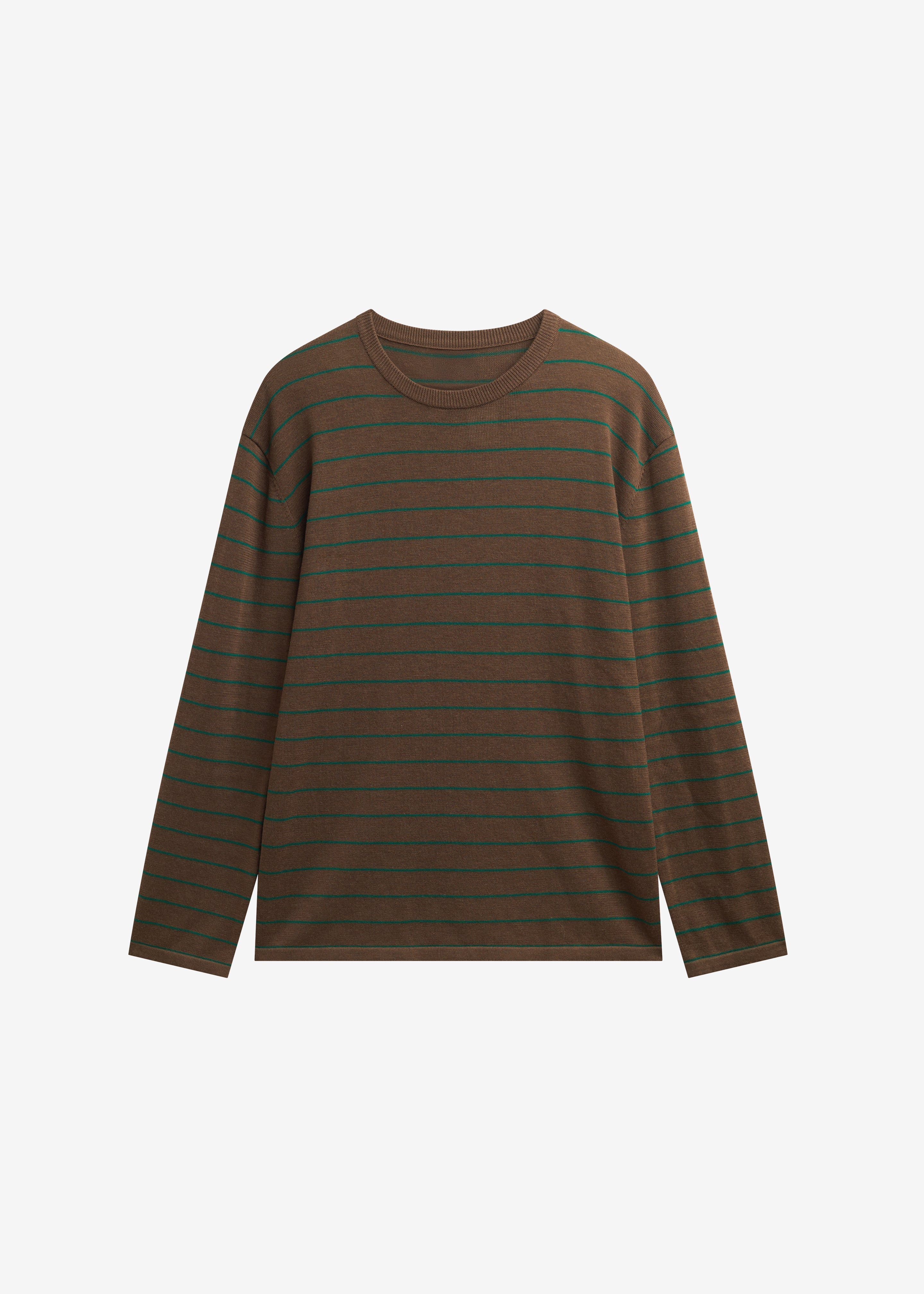 Sena Knit Pullover - Brown/Green Stripe - 7