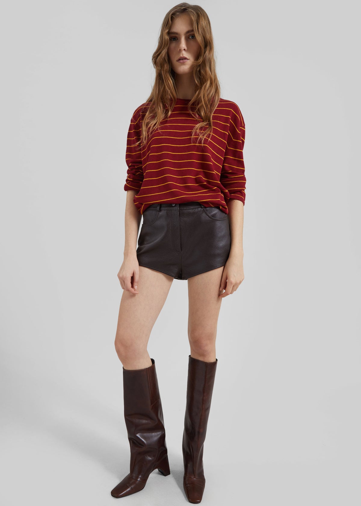 Sena Knit Pullover - Red/Yellow Stripe - 7