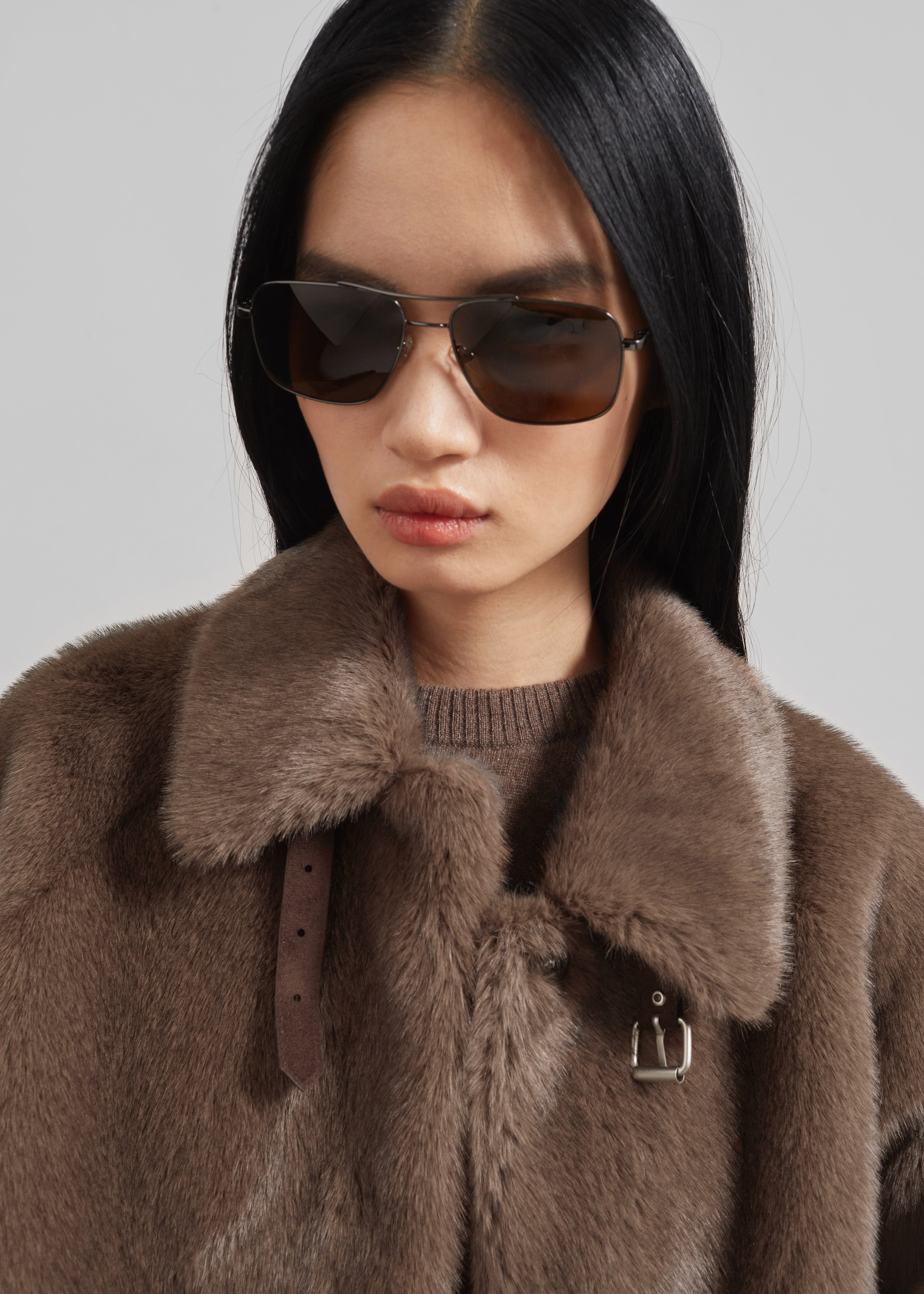 Senja Faux Fur Jacket - Brown – Frankie Shop Europe Senja Faux Fur Jacket - Brown – Frankie Shop Europe