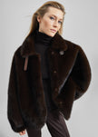 Veste Senja en fausse fourrure - Marron foncé