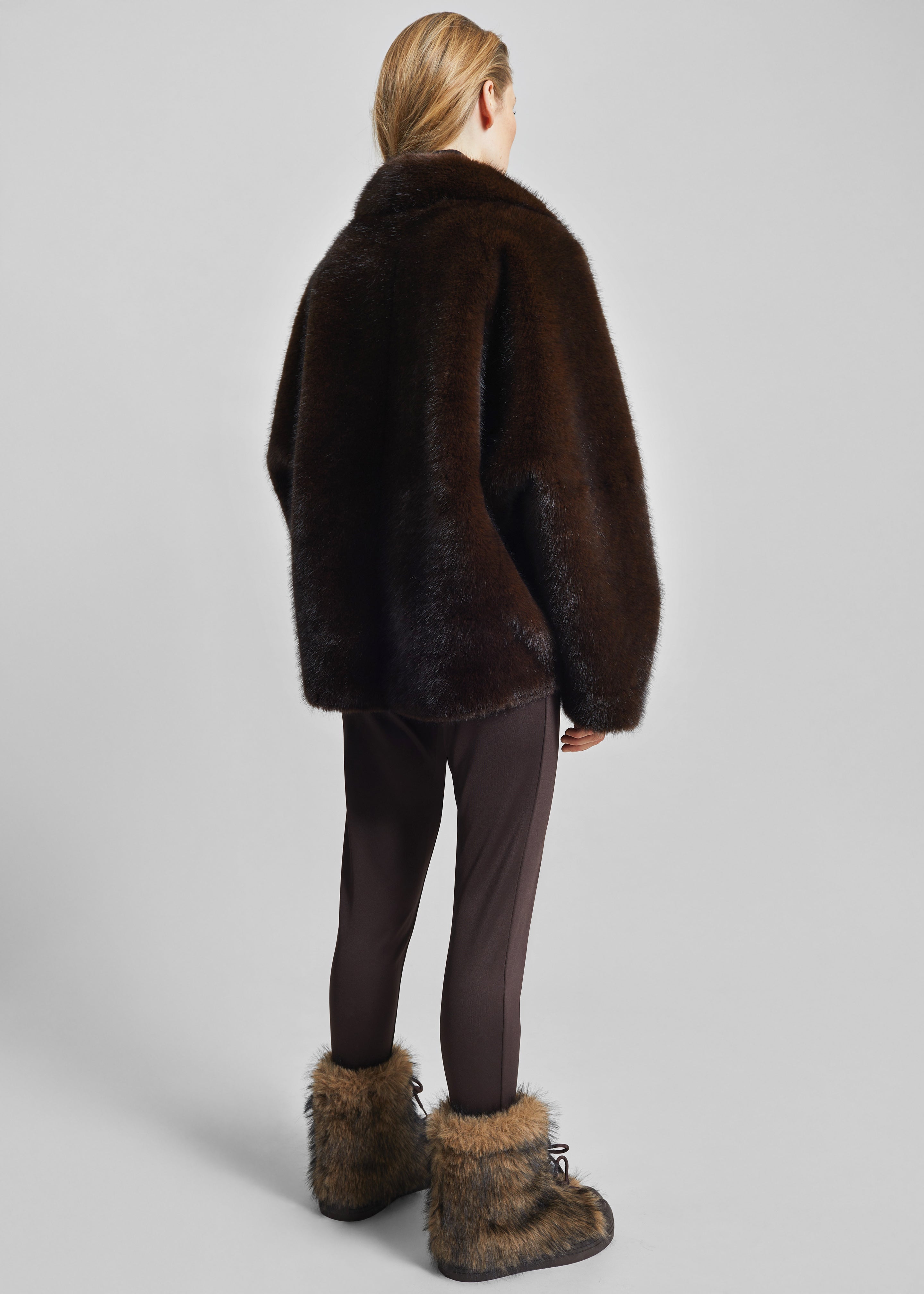 Veste Senja en fausse fourrure - Marron foncé - 5