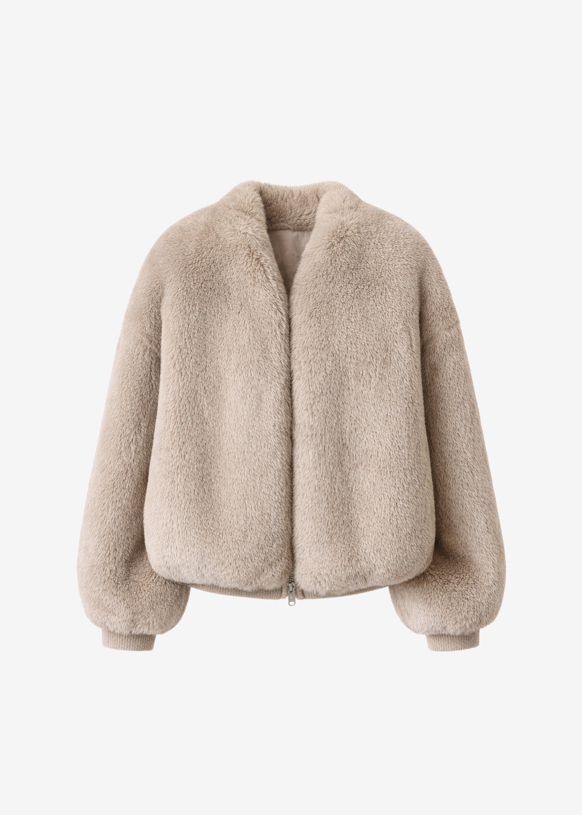 Veste Senna en fausse fourrure sans col - Taupe clair - 8