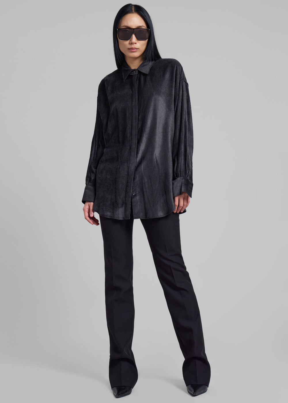 Serin Corduroy Shirt - Black - 1