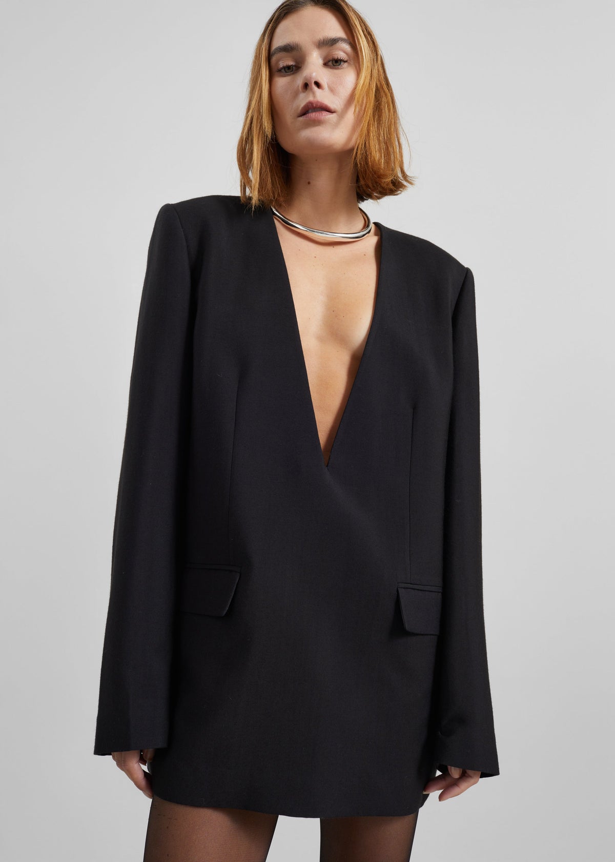 Serra Blazer Dress - Black - 5