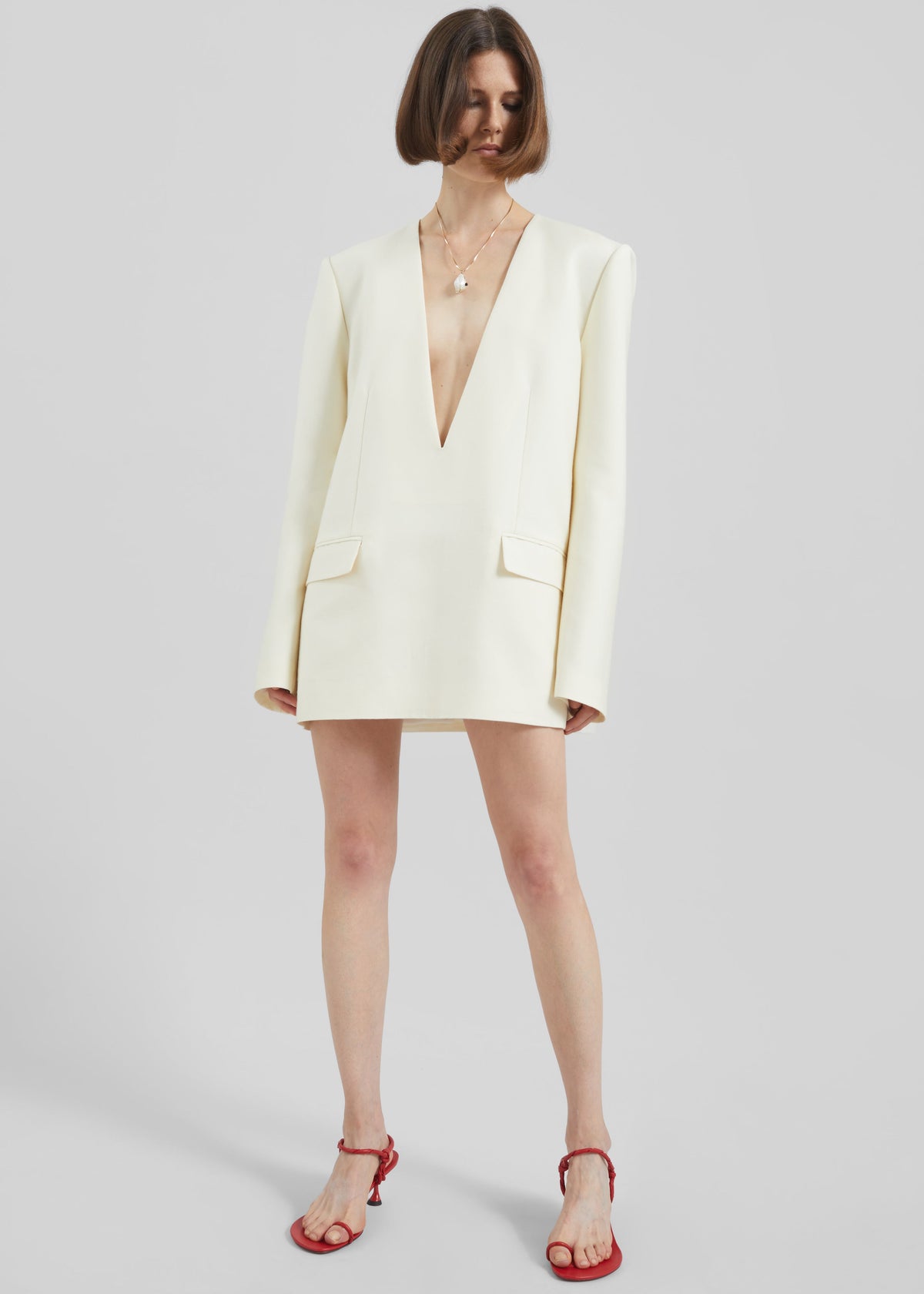 Serra Blazer Dress - Cream - 2