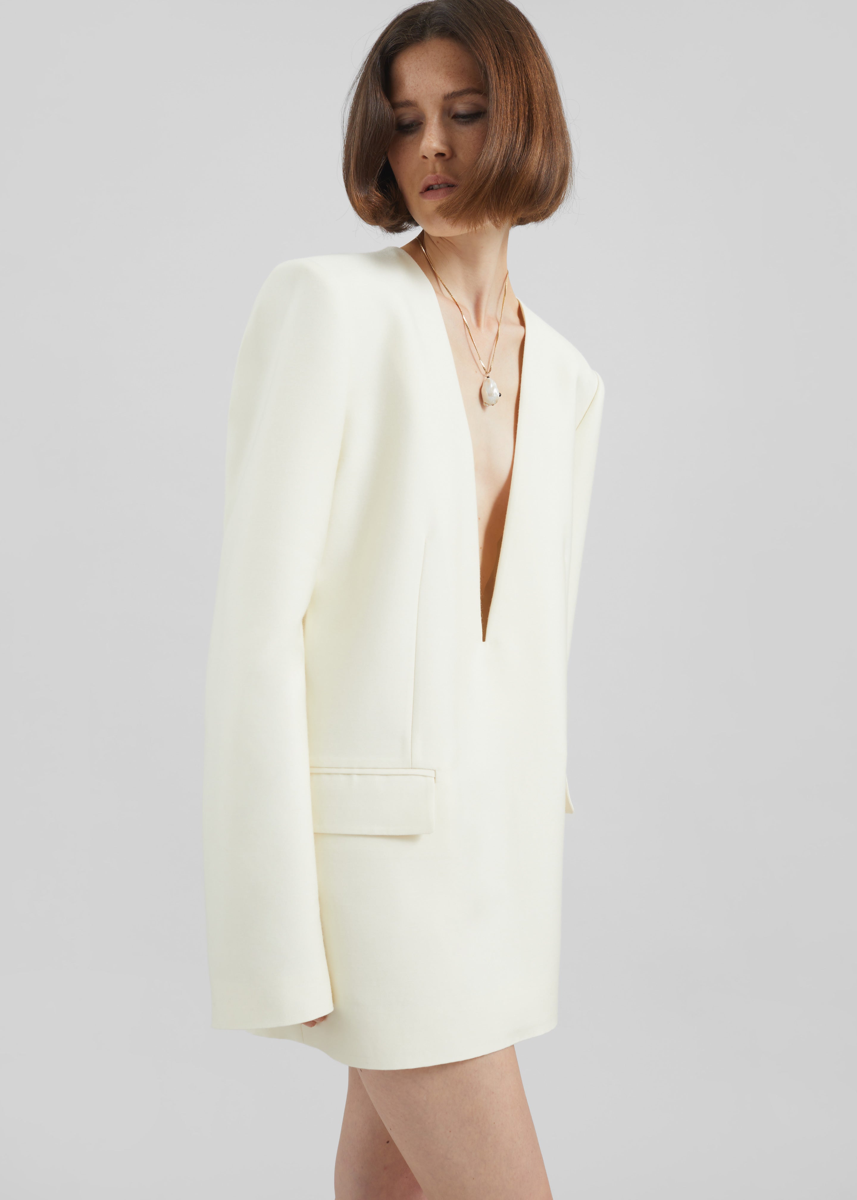 Serra Blazer Dress - Cream - 1