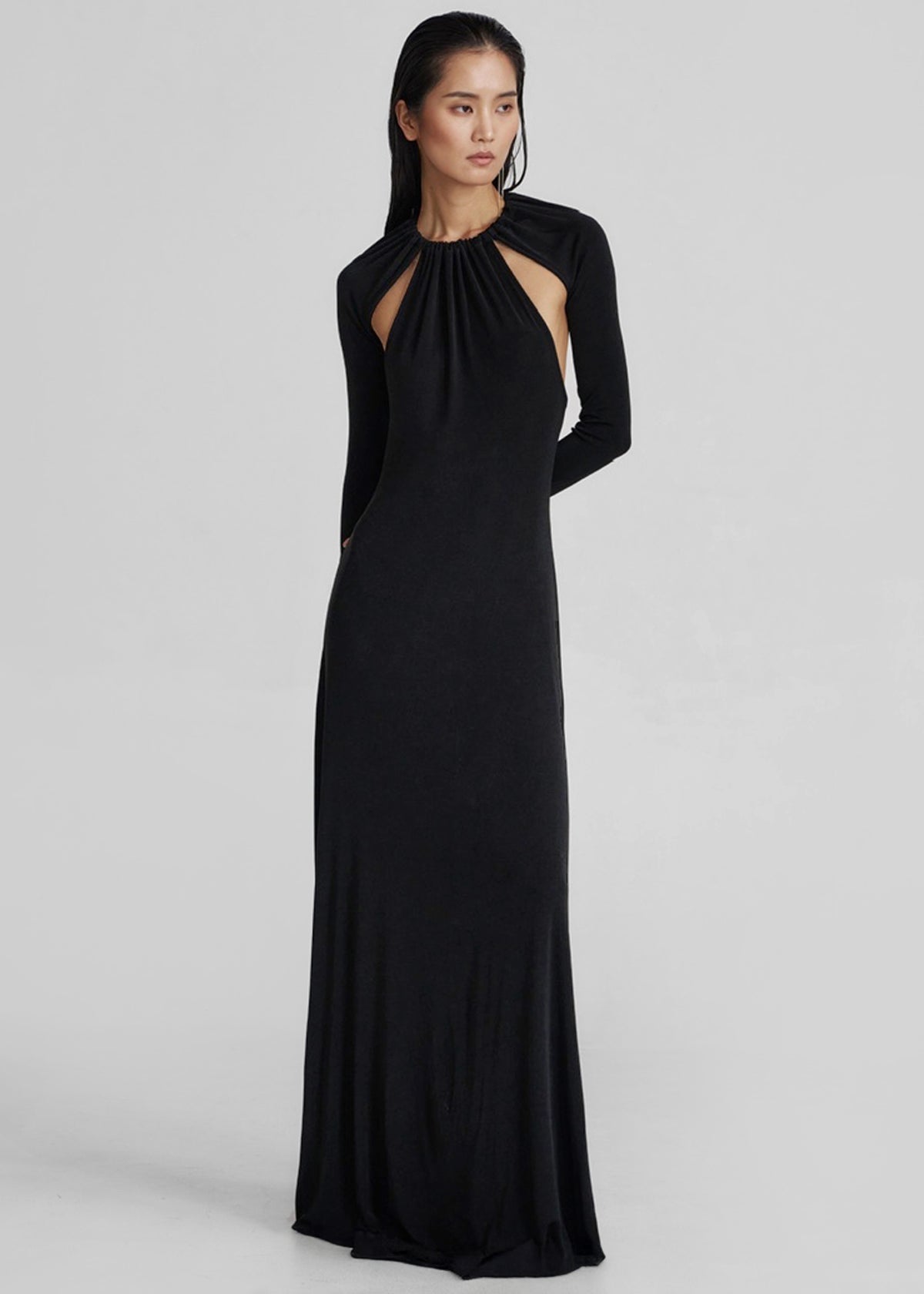 Seskin Evening Maxi Dress - Black - 6