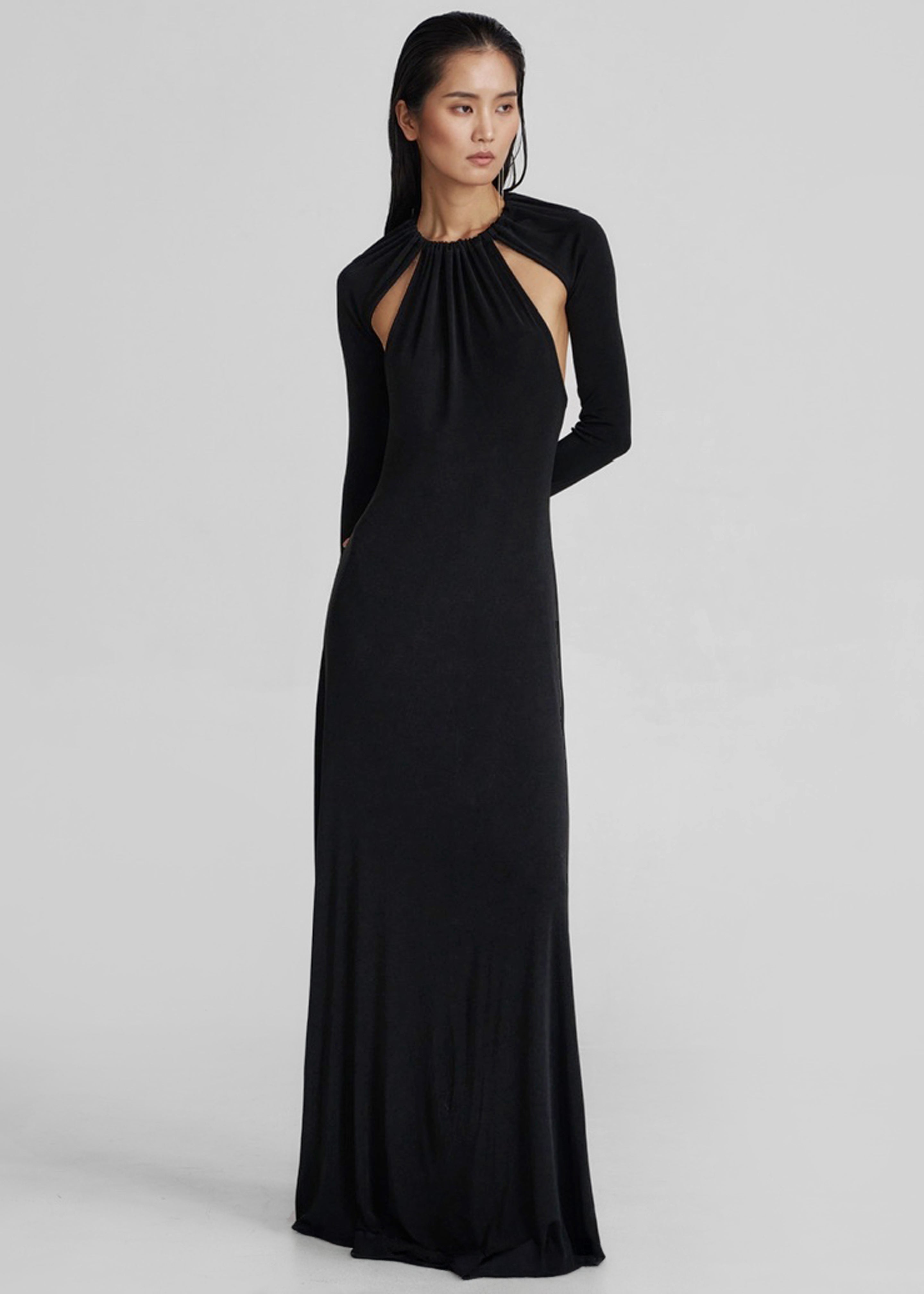 Seskin Evening Maxi Dress - Black - 6