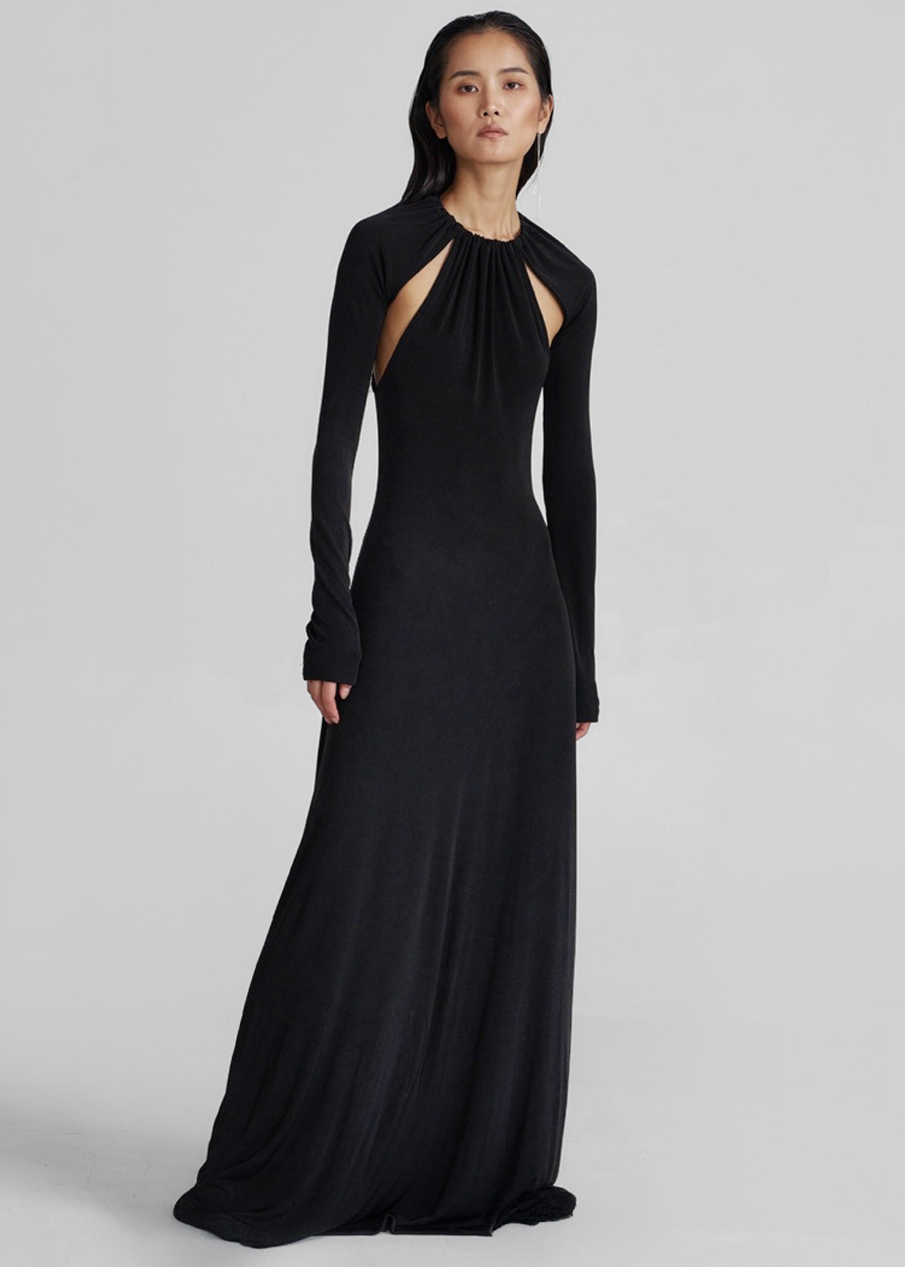 Seskin Evening Maxi Dress - Black - 8