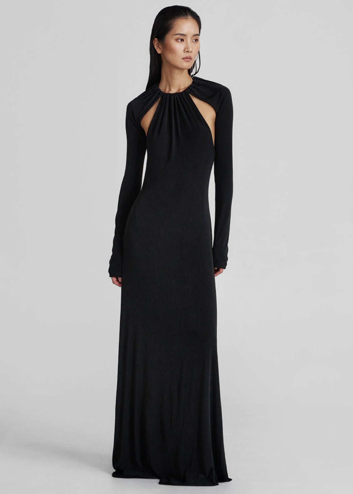 Seskin Evening Maxi Dress - Black - 1