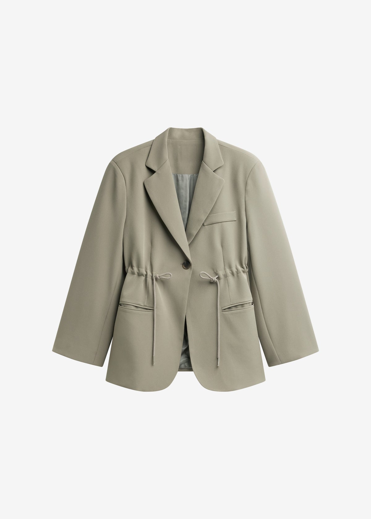 Sesma Drawstring Blazer - Pale Olive - 4