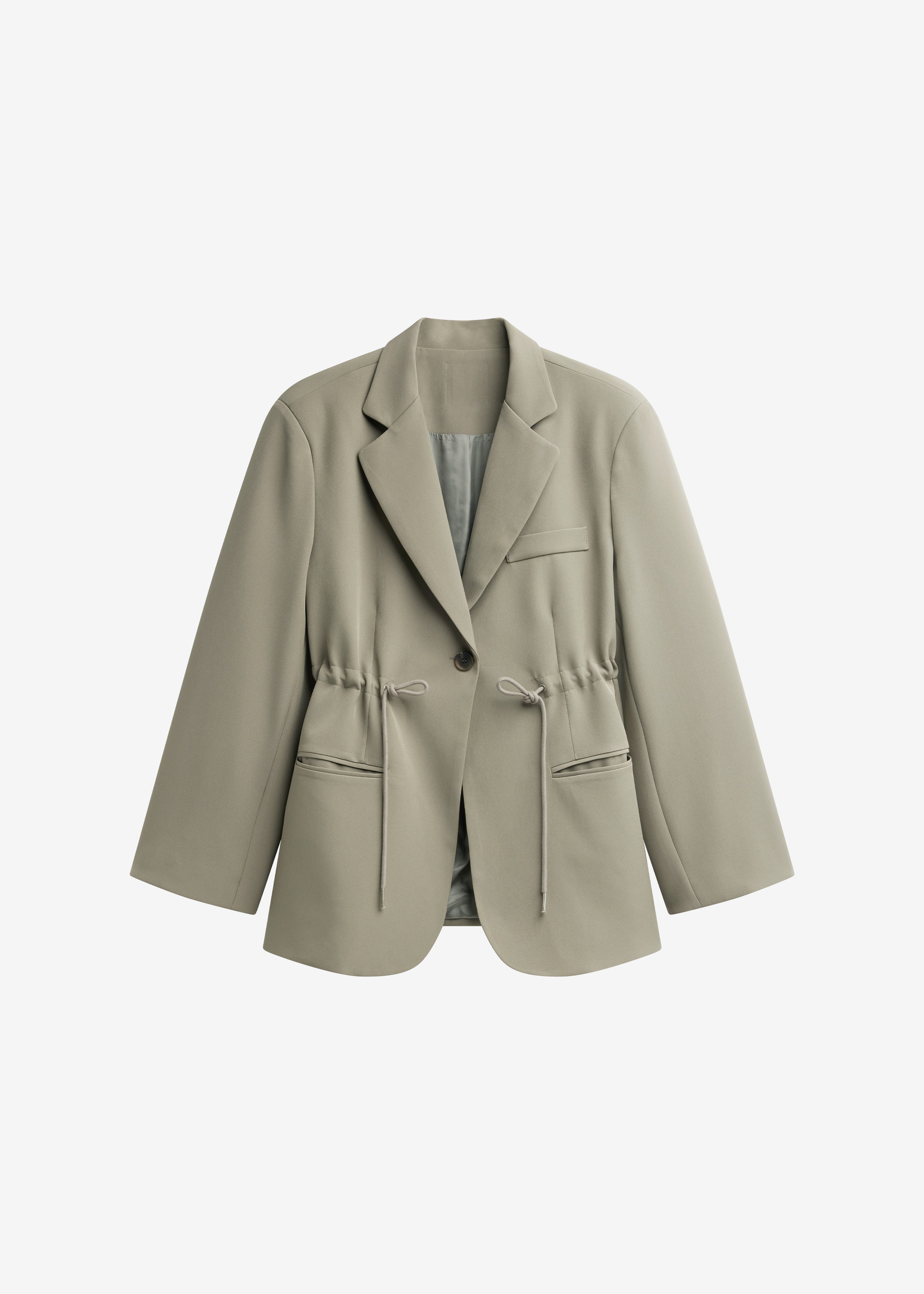 Sesma Drawstring Blazer - Pale Olive - 4