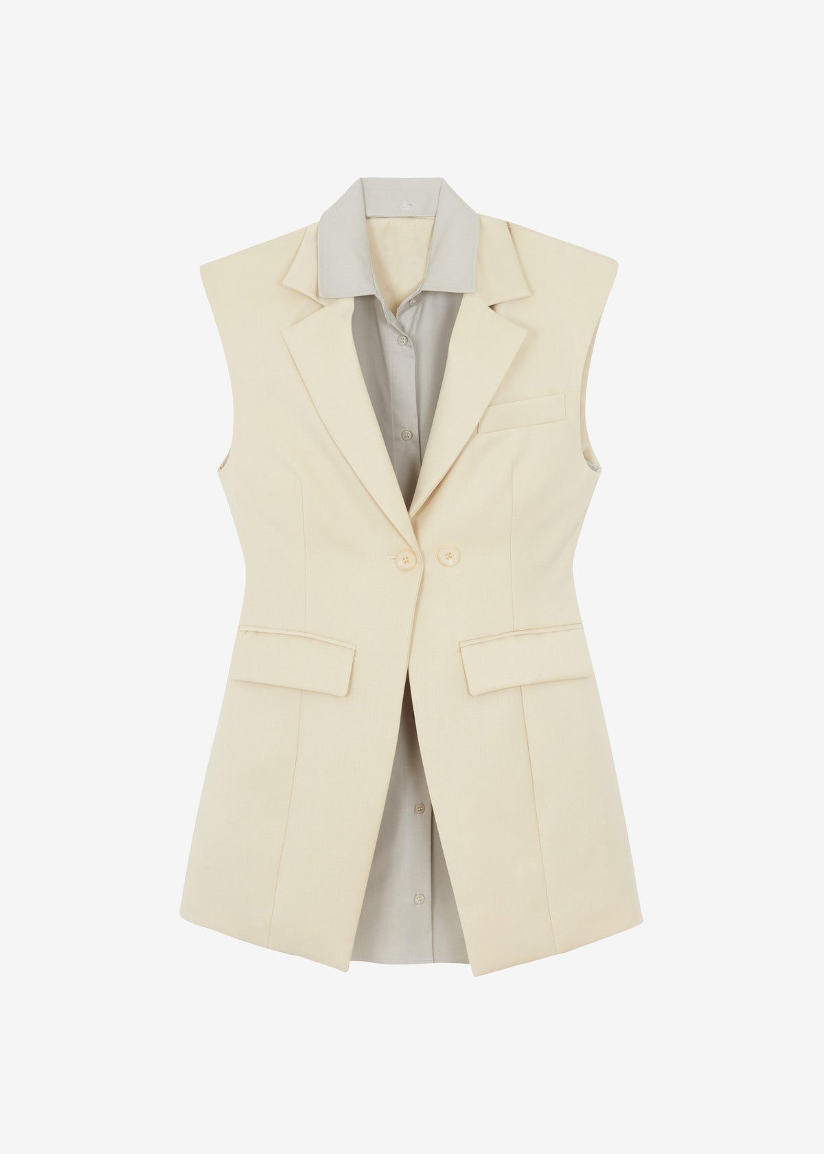 Shari Layered Vest - Beige - 9