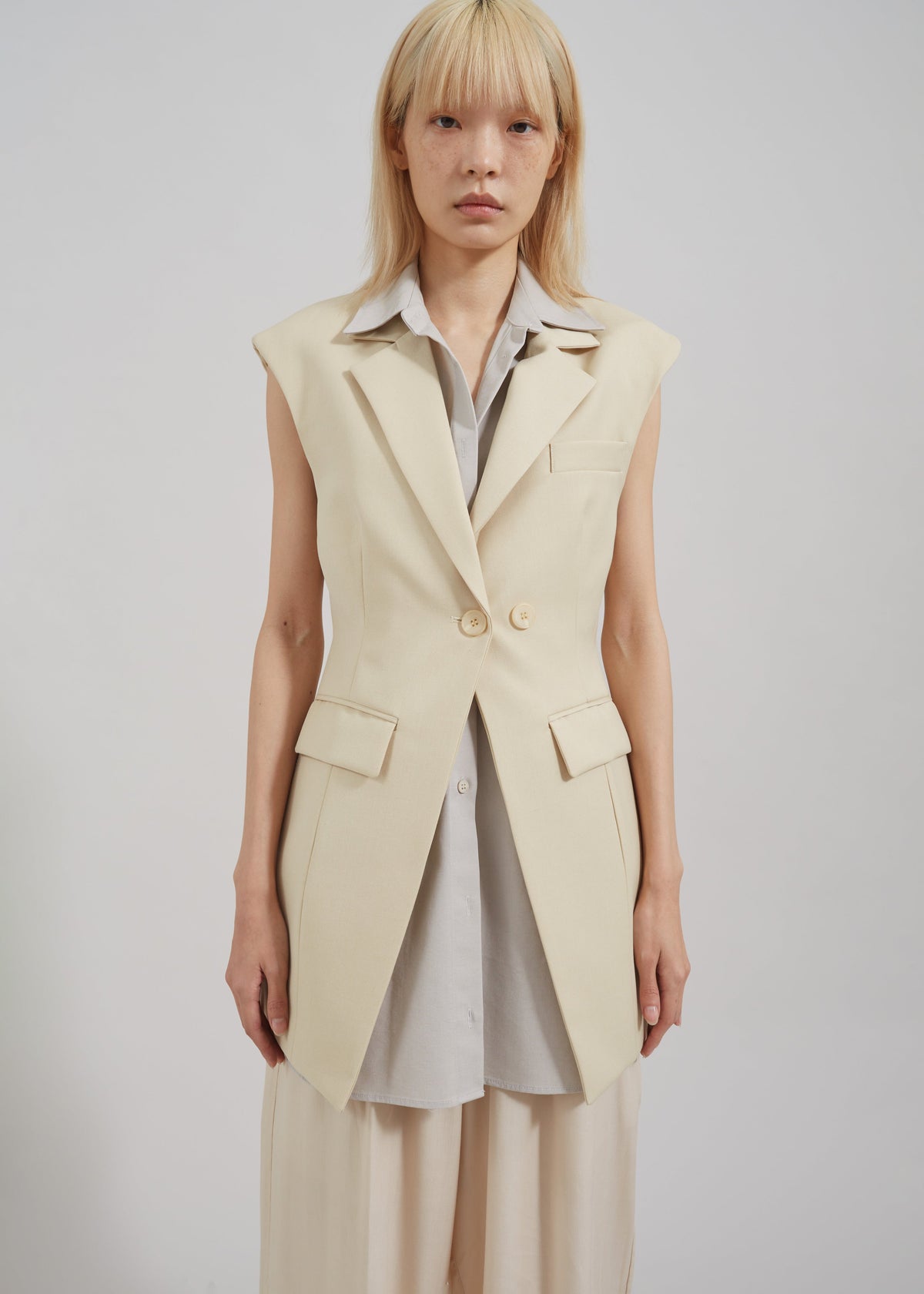 Shari Layered Vest - Beige - 8