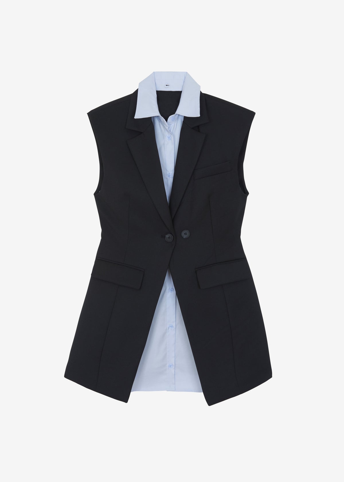 Shari Layered Vest - Black - 10