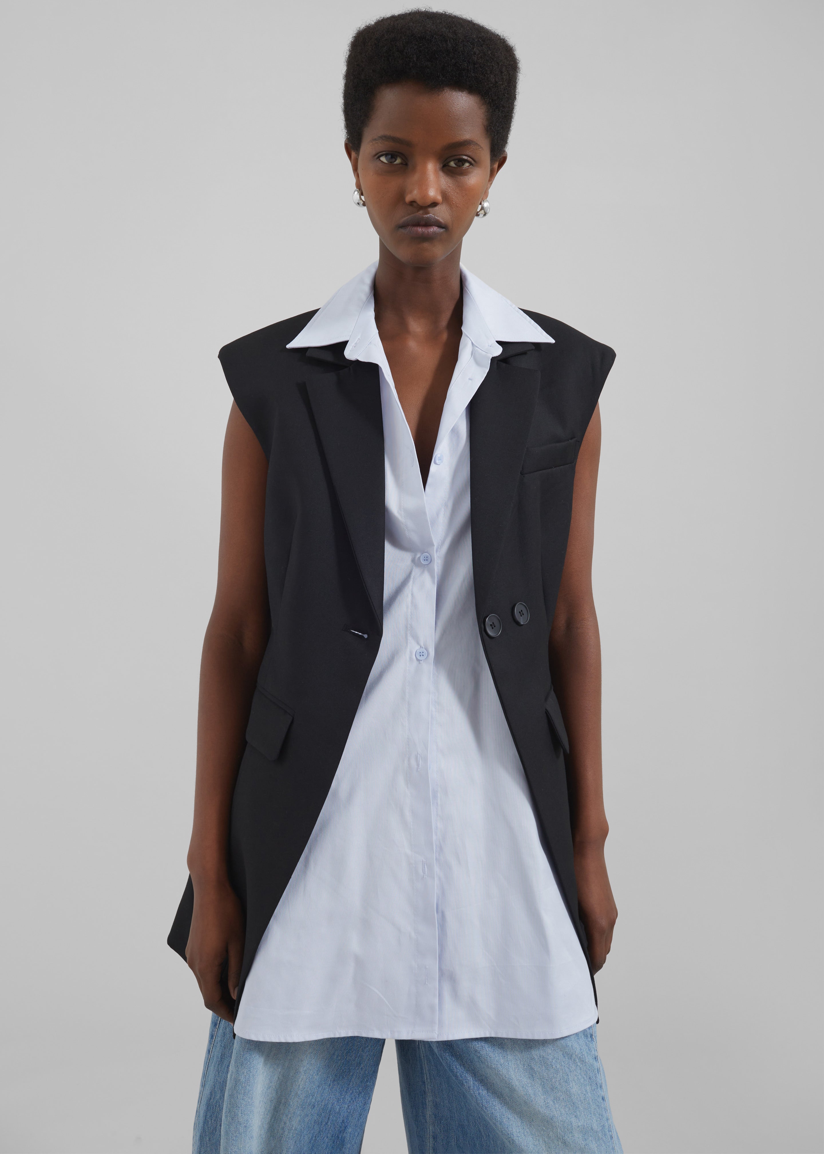 Shari Layered Vest - Black