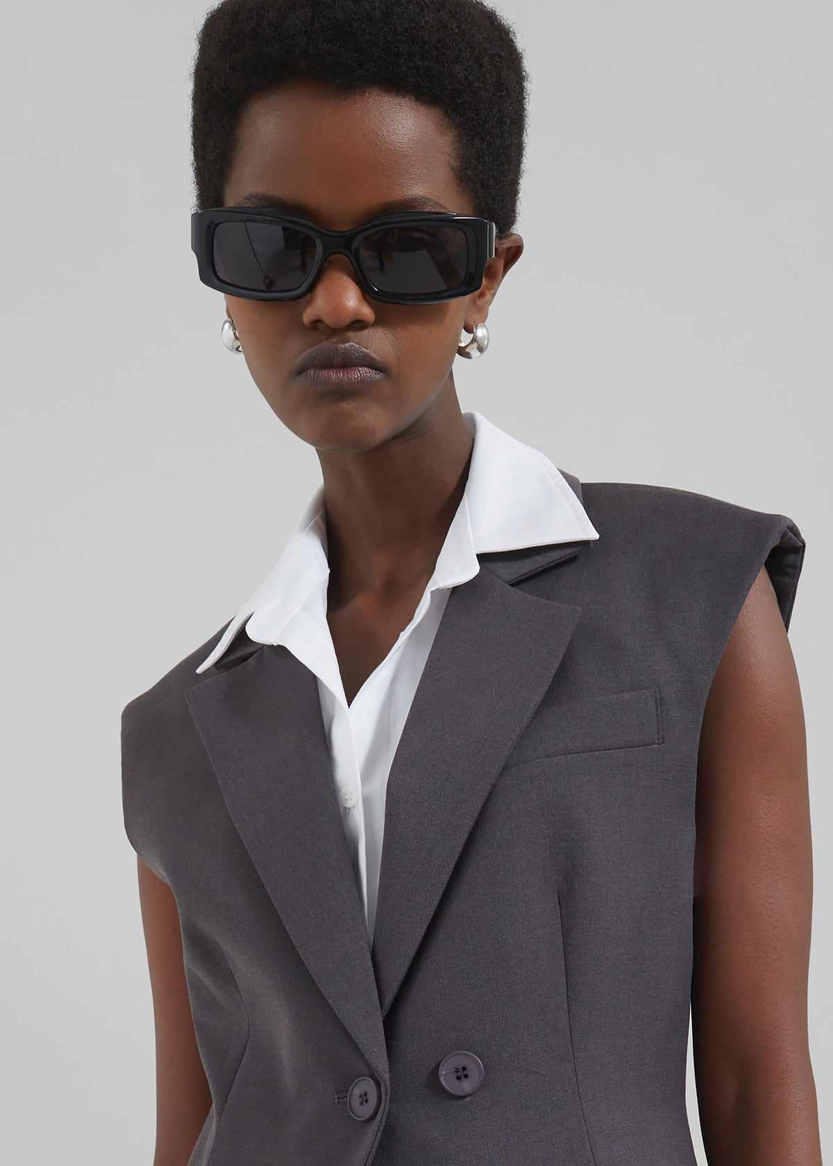 Shari Layered Vest - Charcoal - 5