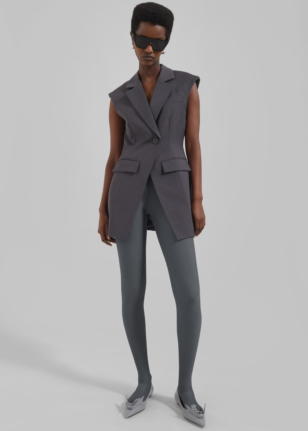 Shari Layered Vest - Charcoal - 1