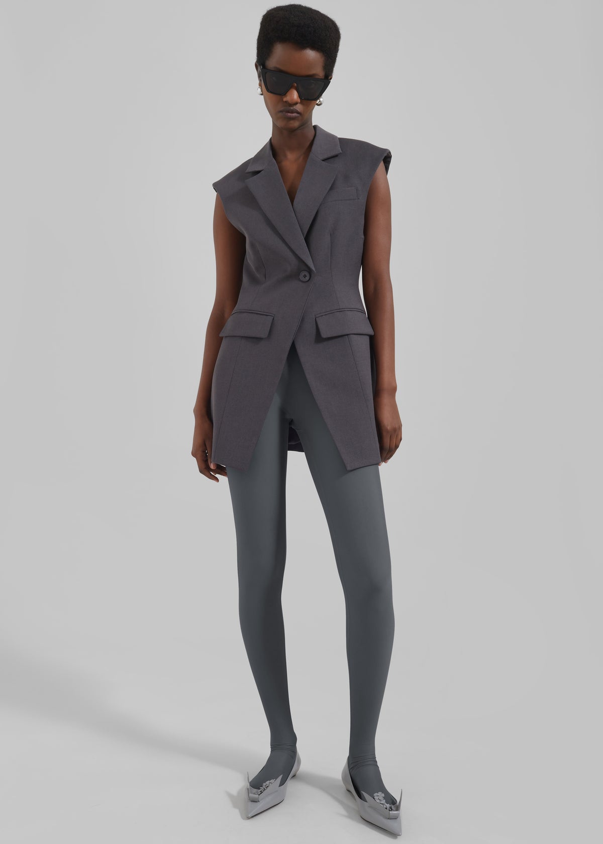 Shari Layered Vest - Charcoal - 2