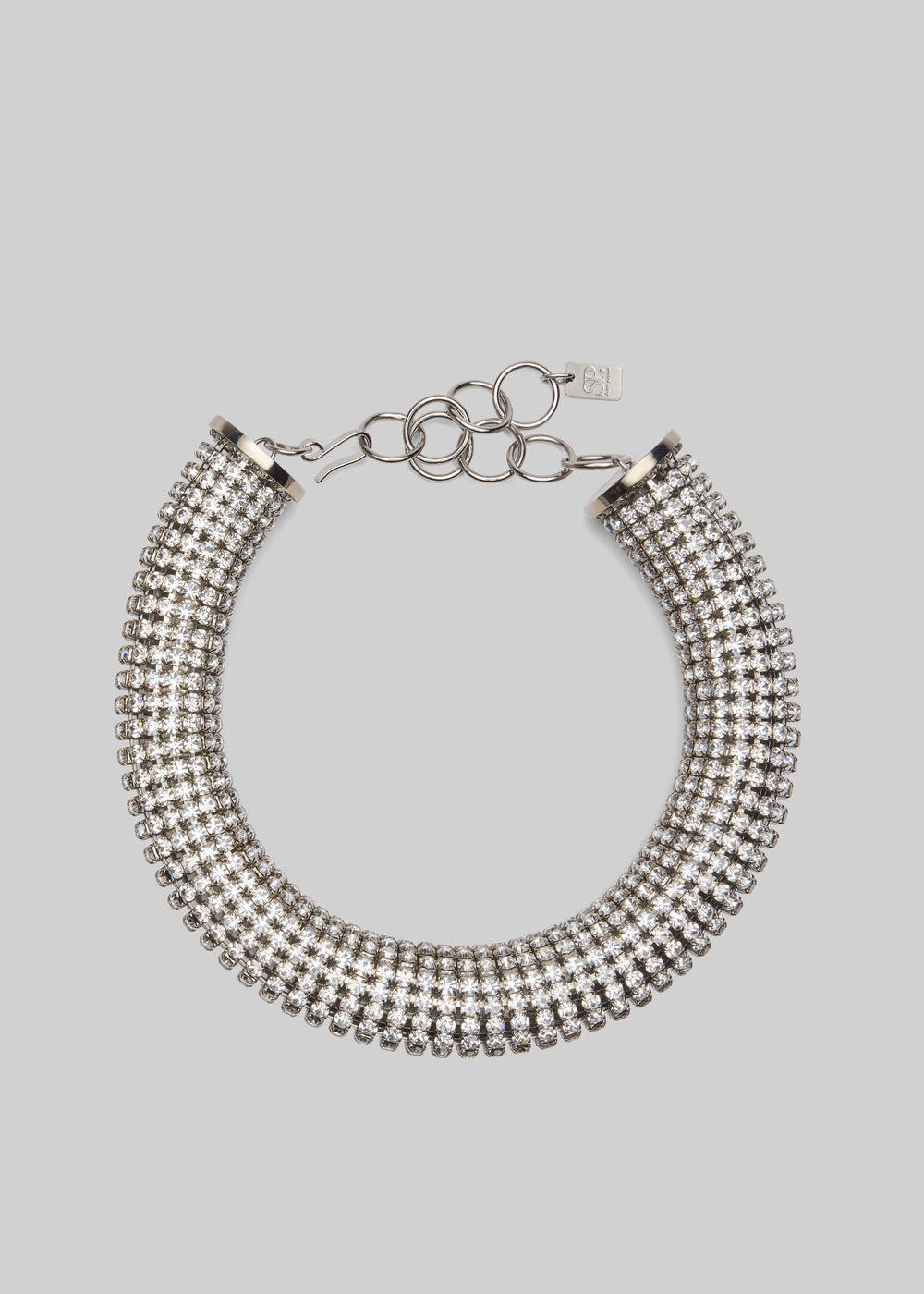 Sharra Pagano Crystal Glow Tubular Necklace - Silver - 1